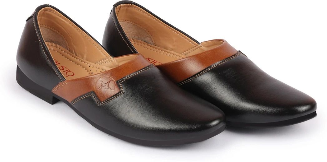 fausto Wedding Party Evening Ethnic Colorblocked Slip On Juttis and Mojaris For Men-picture-11