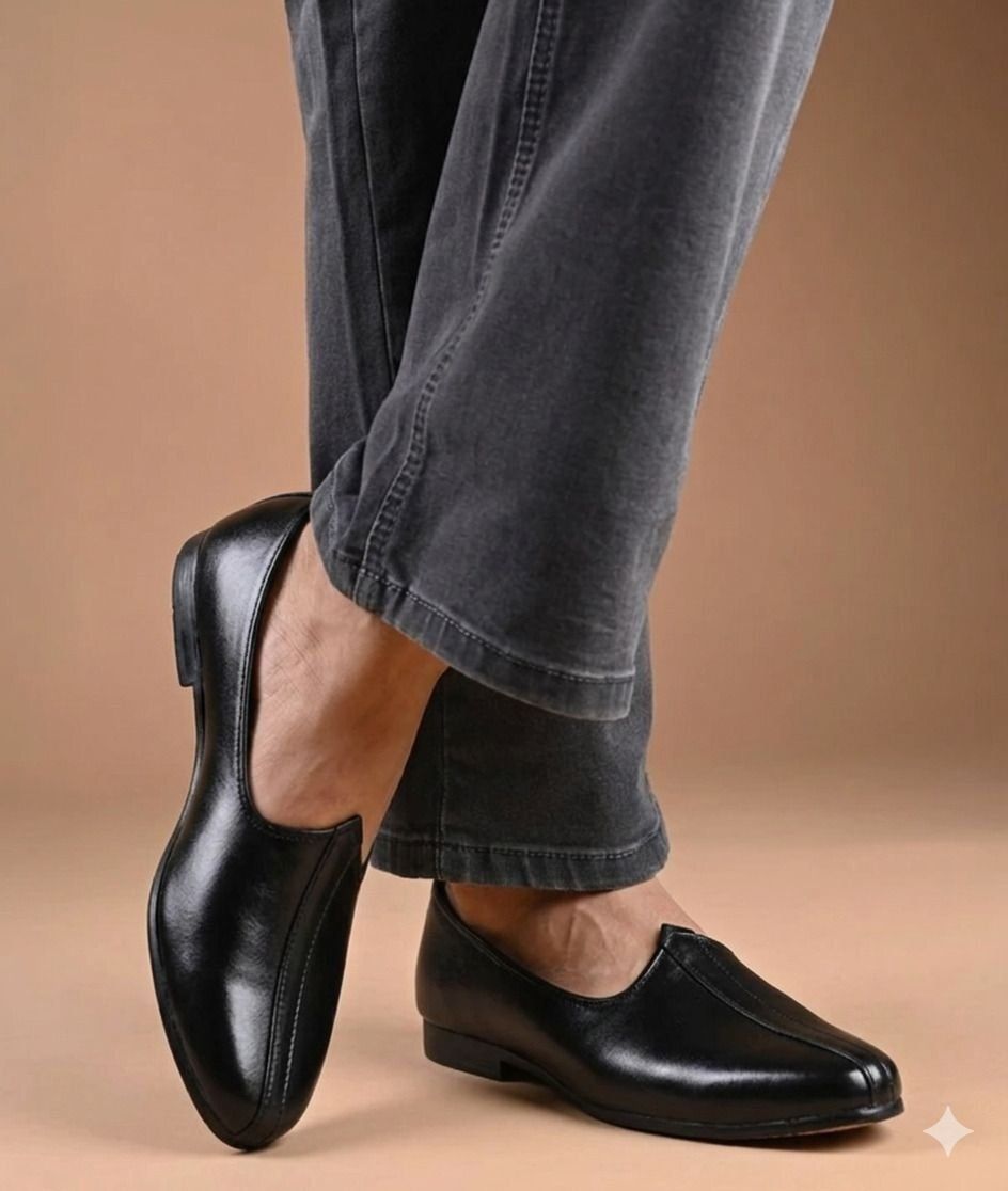Men's Jalsa Jutti,Jutis For Men BLACK Slip On For Men-image-49