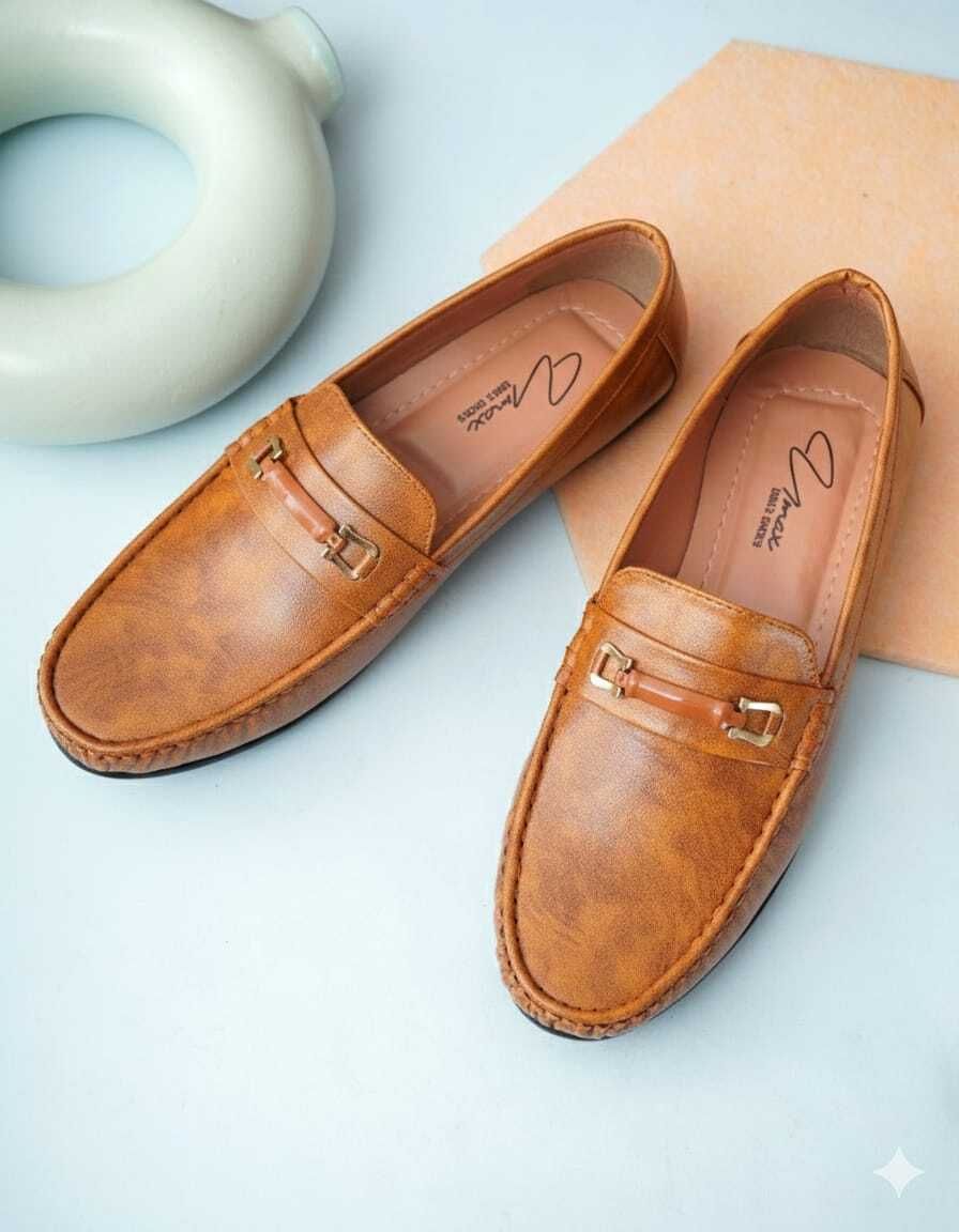 srm collection Men's Tan Casual Loafers | Lightweight Comfortable Slip-On Shoes Loafers For Men-picture-23