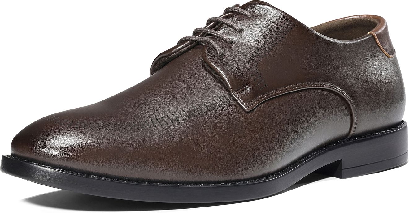 louis stitch Men’s Brunette Brown Formal Lace-Up Derby Shoes Derby For Men-picture-12