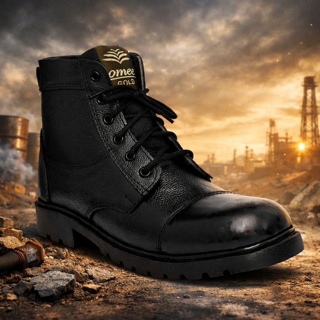 omee gold Army NCC Military Boots for Men High Ankle Black Combat Shoes Boots For Men-picture-23