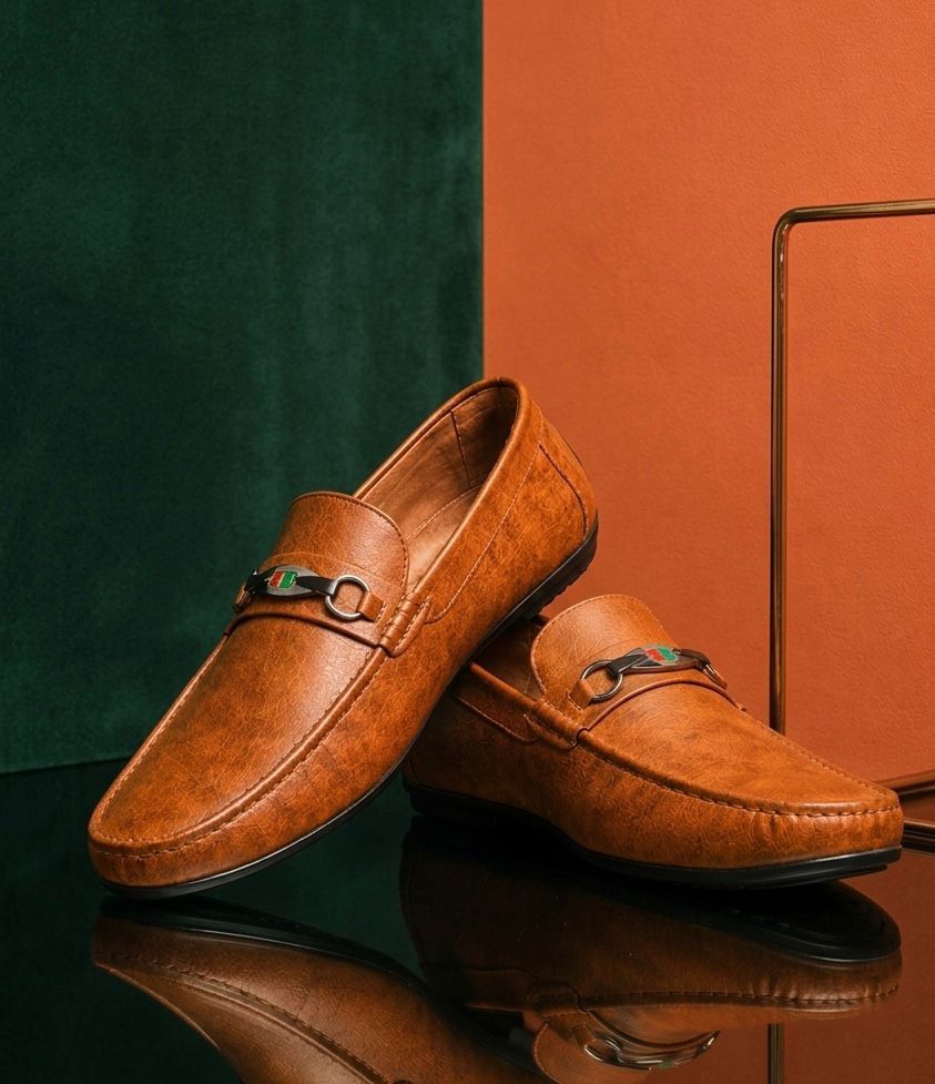 srm collection Premium Men's Tan Brown Horsebit Loafers Comfortable Slip-On Casual, Loafers For Men-picture-11