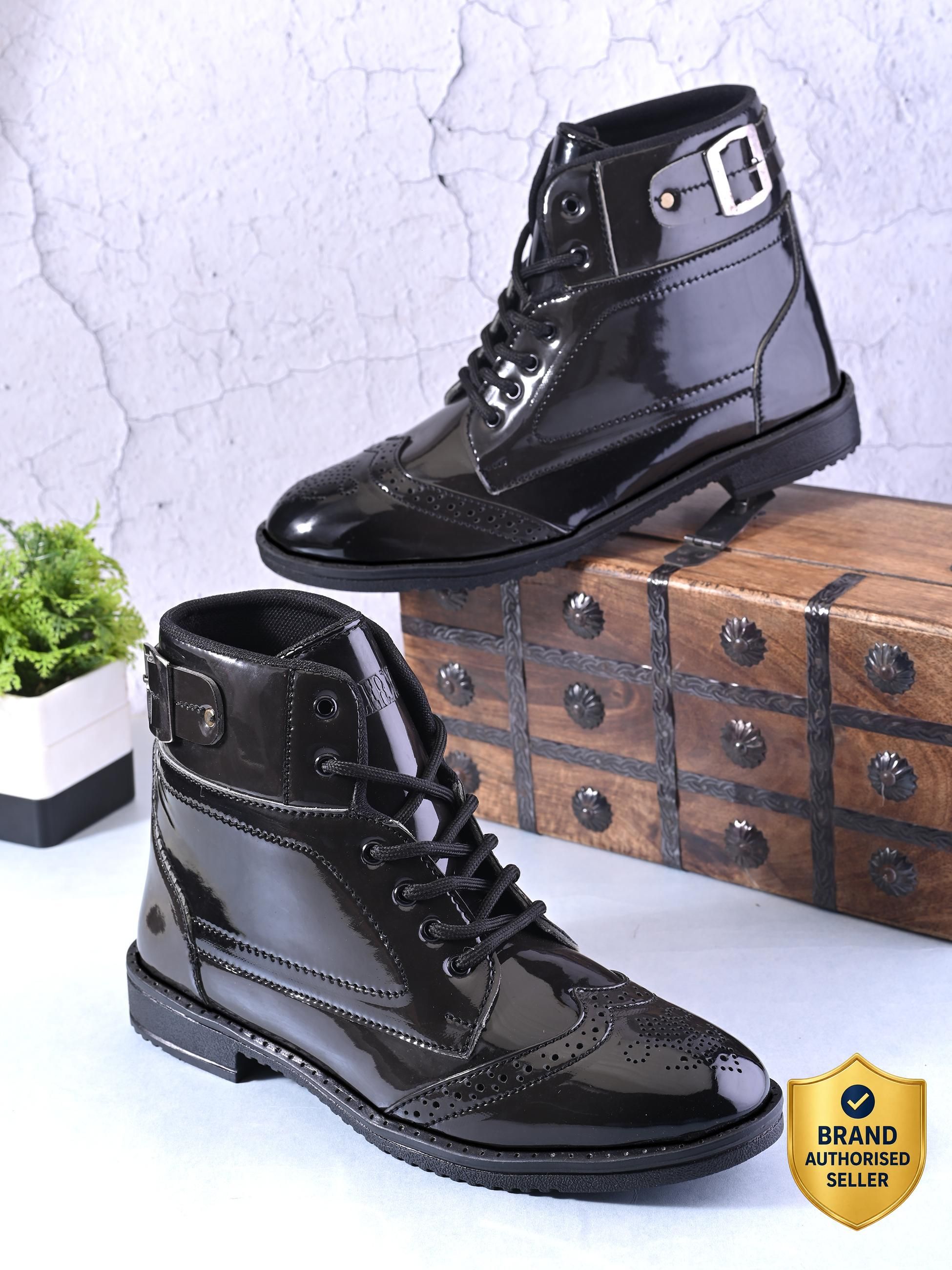 here&now Black Casual Boots For Men Boots For Men-picture-17