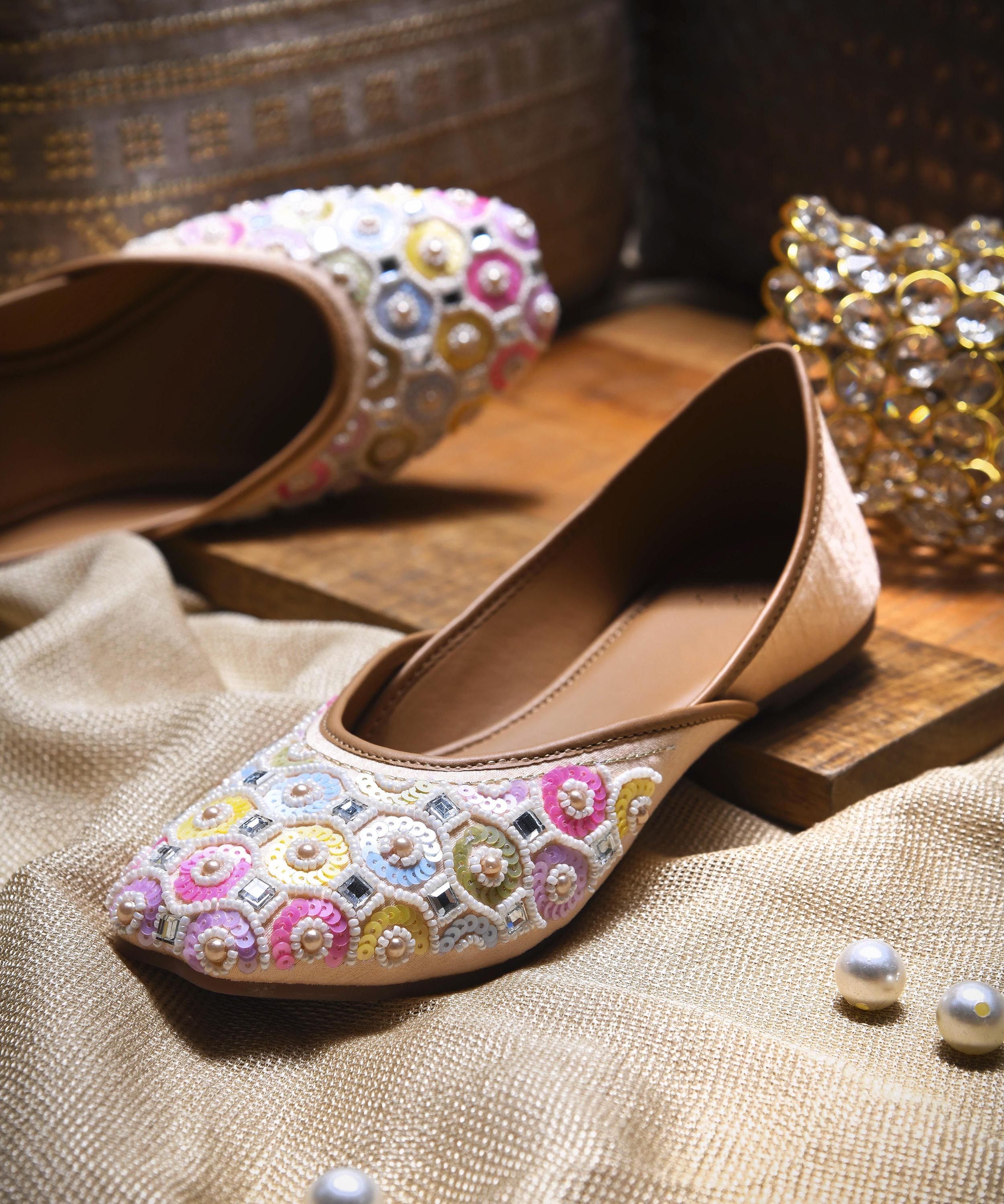 froh feet Women's Ethnic Jutti with Sequin Detailing | Festive Party Wear Mojari Bellies For Women-picture-14