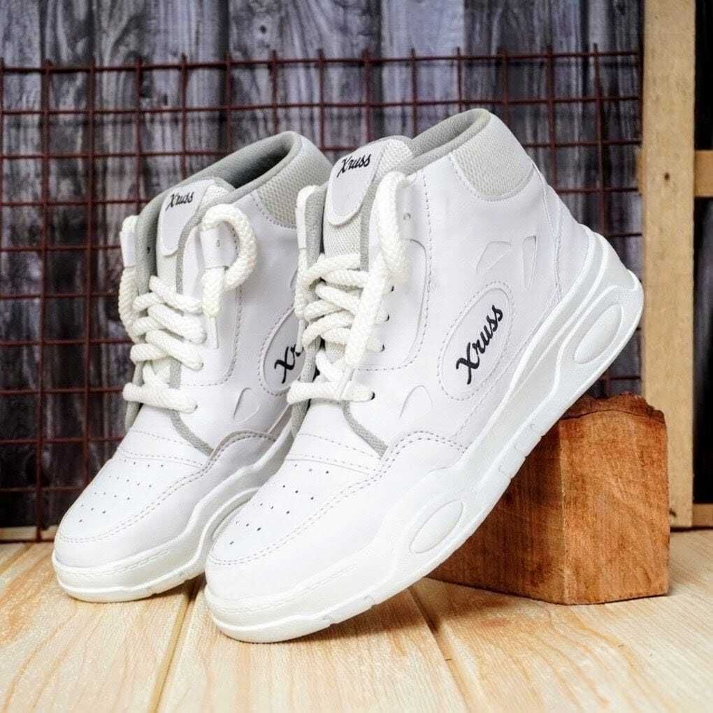 Premium High Tops White Sneakers For Men | Stylish Sports Shoes High Tops For Unisex-image-17
