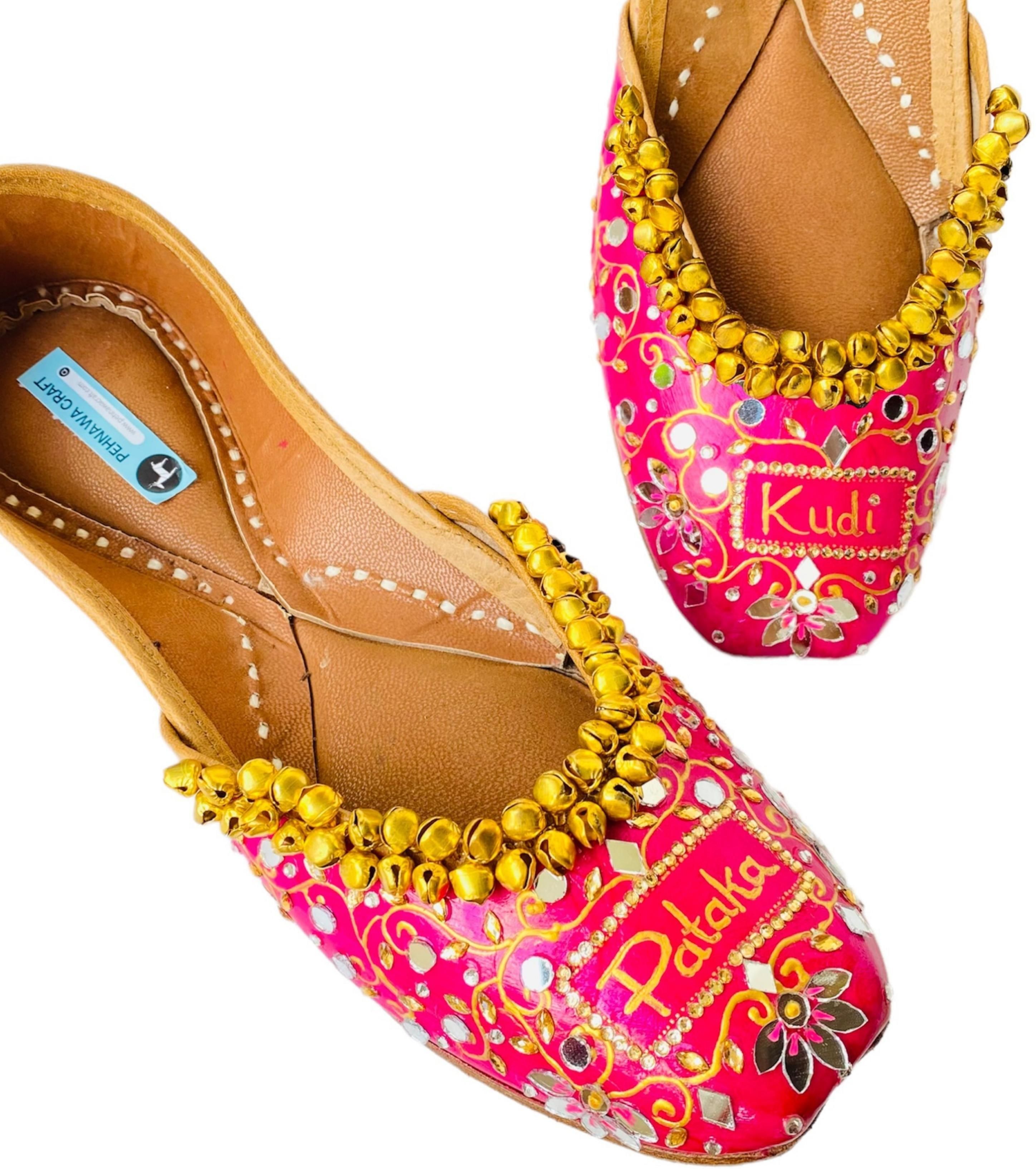 PehnawaCraft Magenta Kudi Pataka Punjabi Jutti for women, Wedding mojari Party Wear For Women-image-40