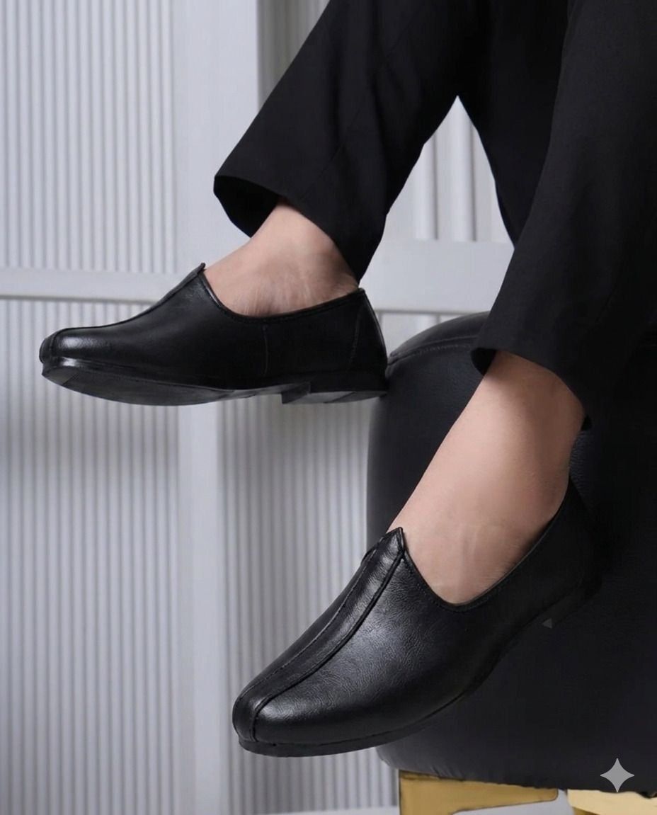 jaipuriya Men's classic black Jalsa,rajasthani,jaipuri mojri for men Slip On For Men-picture-48