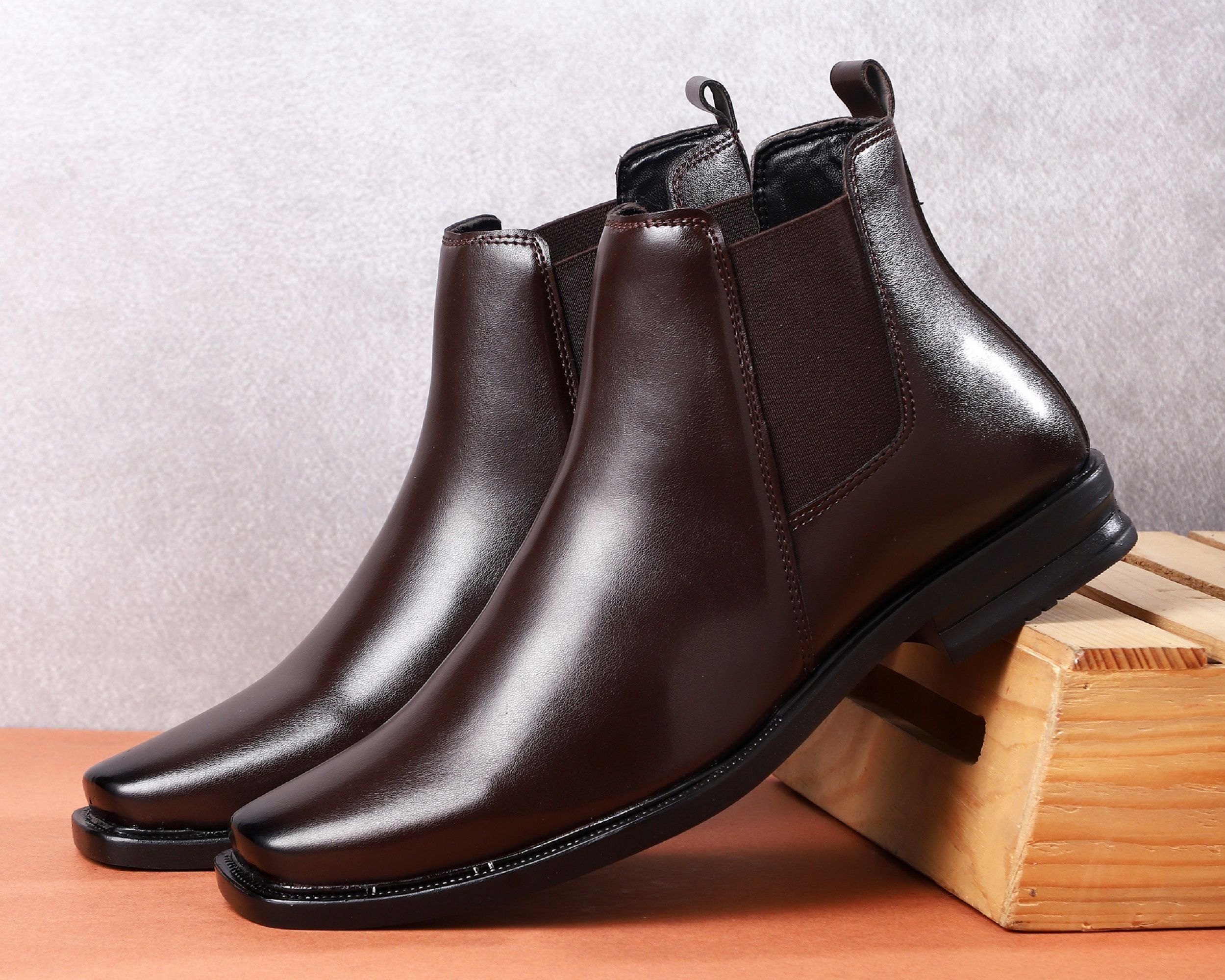 zixer Handmade Premium Chelsea Shoes/Slip-Resistance & Lightweight Casual Chelsi Boots Boots For Men-picture-14