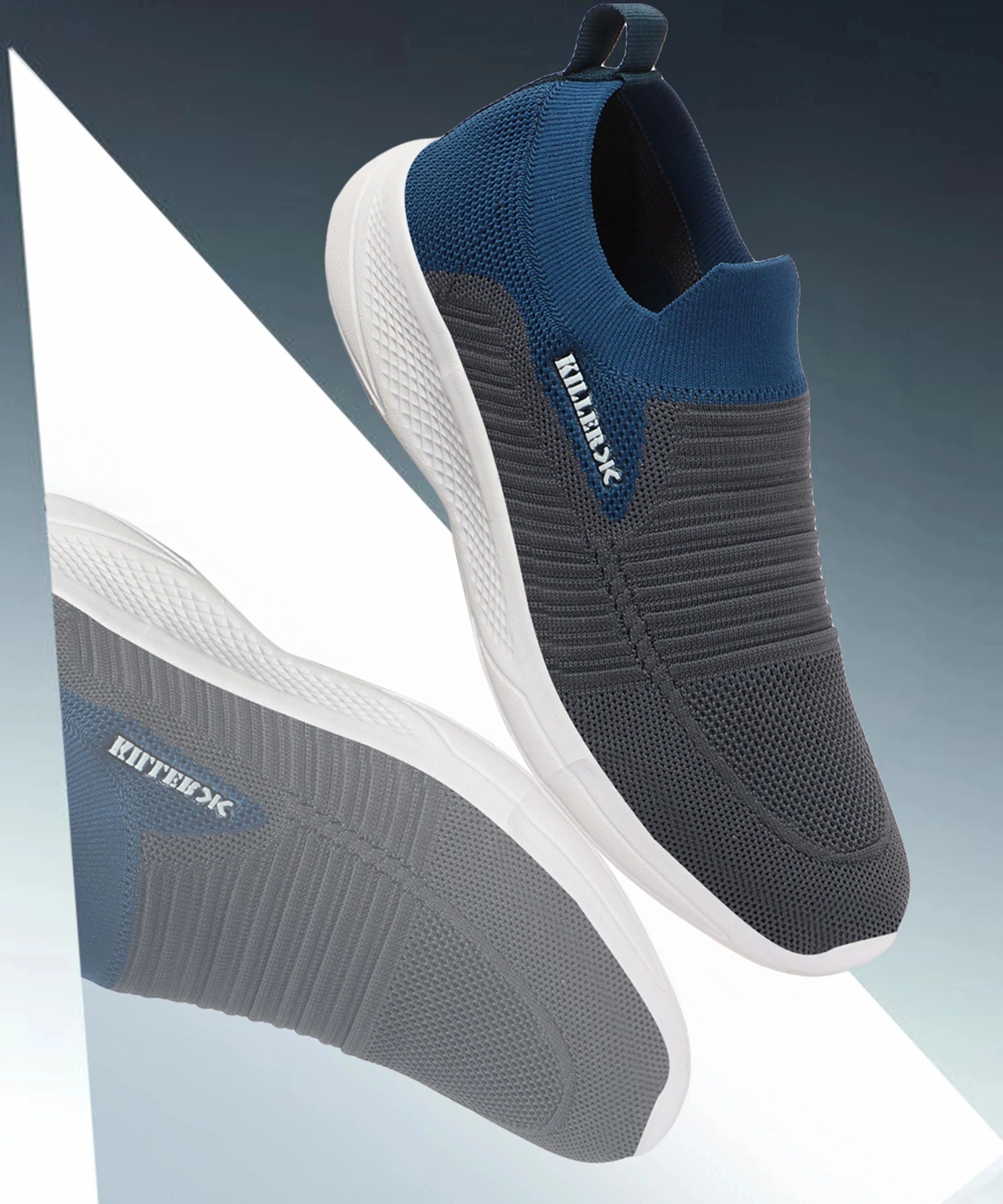 SABER D.GREY T.BLUE Walking Shoes For Men