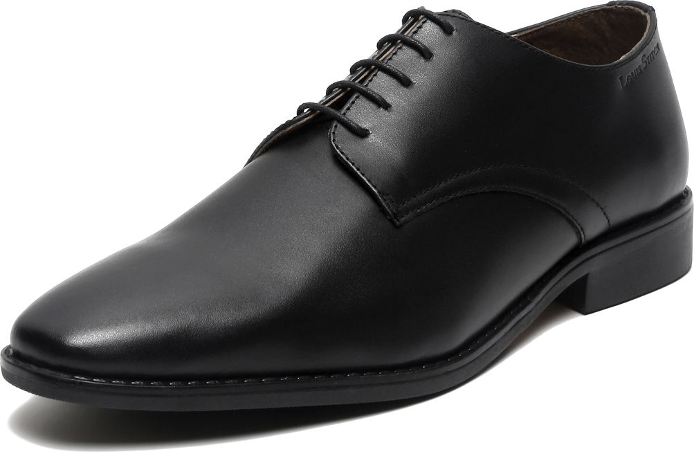 Obsidian Black Italian Leather Formal Derby Lace Ups for Men (RXPLJB) UK 9 Derby For Men-image-1