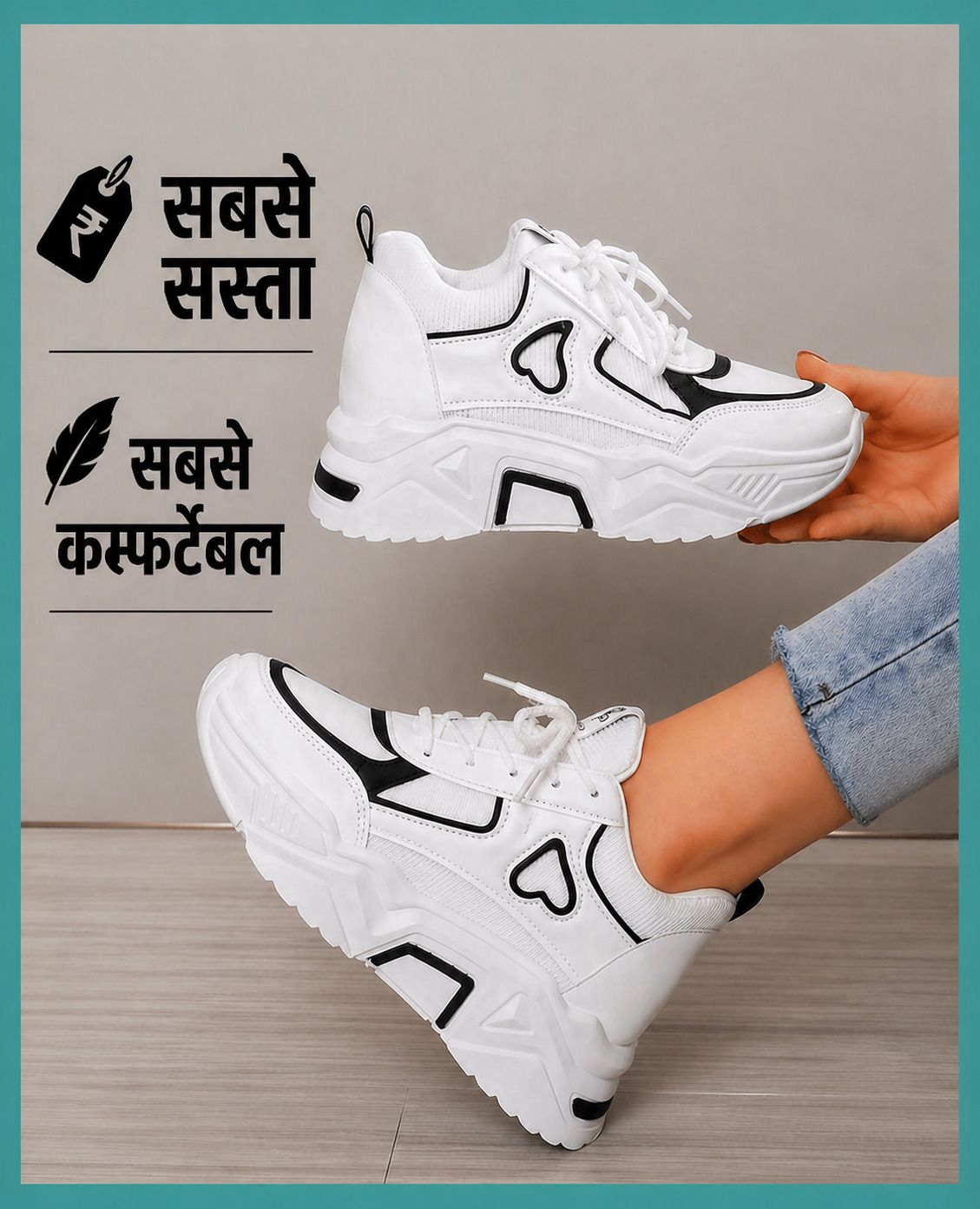 saargee BEST WHITE SHOE SUITABLE FOR ALL DRESS Sneakers For Women-picture-41