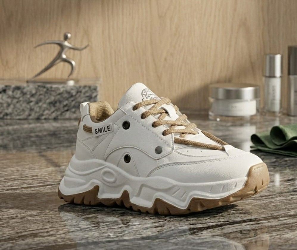 Sneaker For Men, Casual Sports Shoes ( White & Brown ) Sneakers For Unisex-image-40