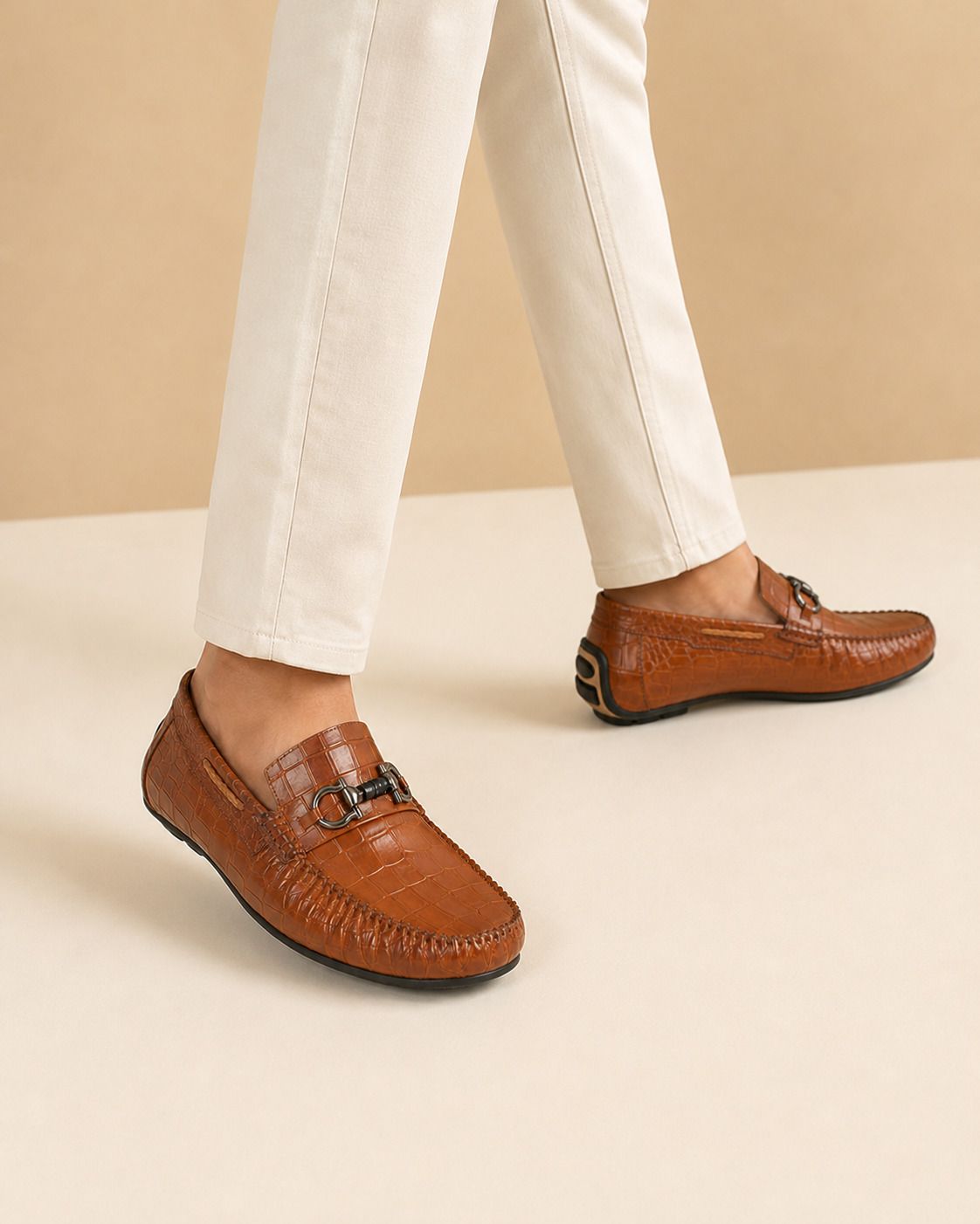 san frissco men tan genuine leather formal penny loafers for men|comfort|lightweight Loafers For Men-picture-11