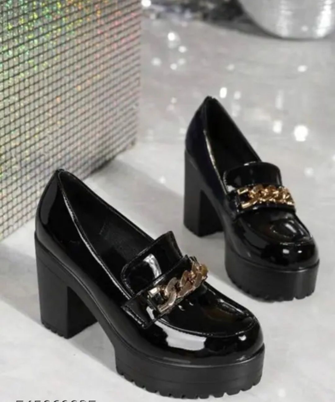Women Stylish Block Heel Loafers Platform Party Wear Shoes Boots For Women-image-19