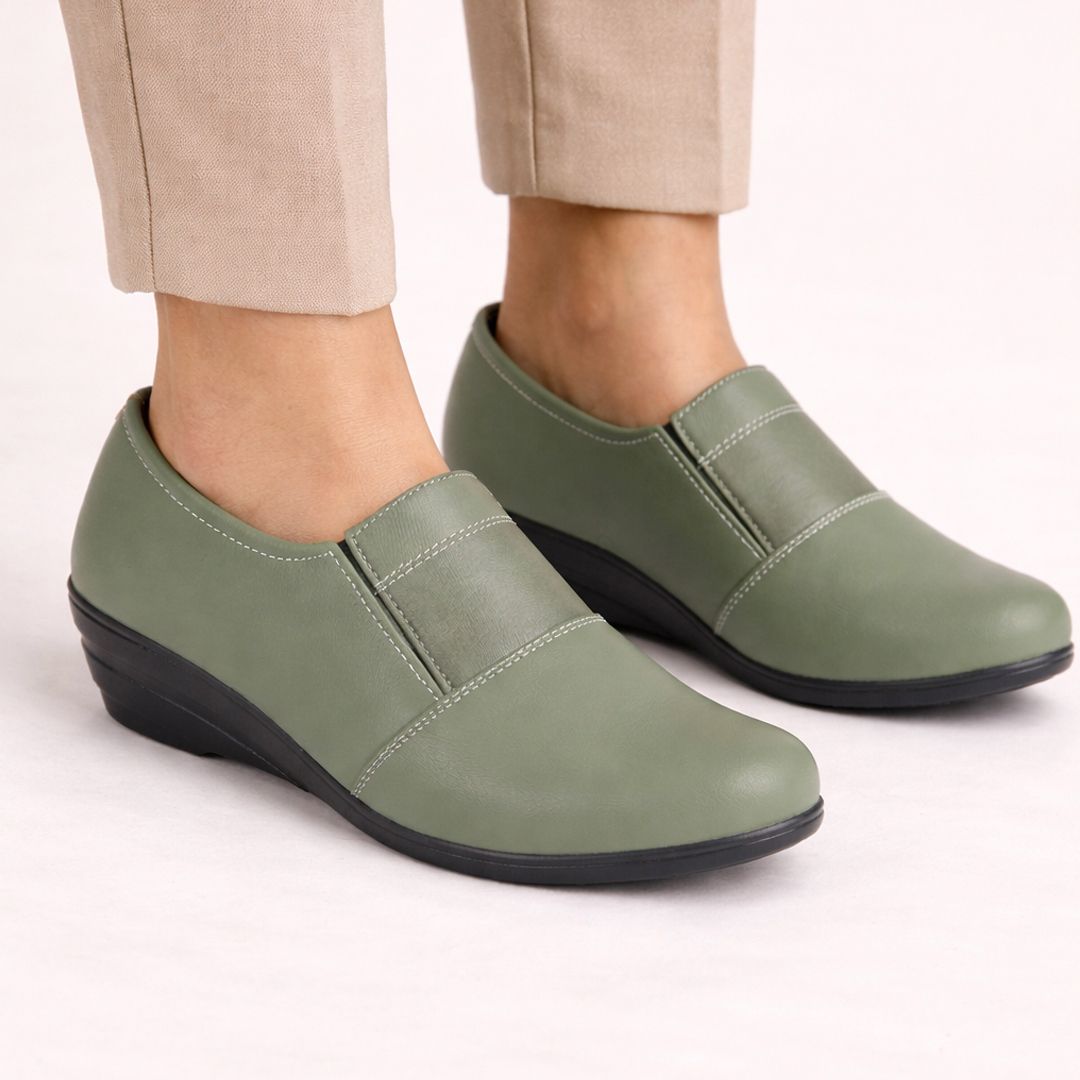 Classic Formal Pull On Shoes|Office Meeting Events Platform Heel Shoe Slip On For Women-image-24