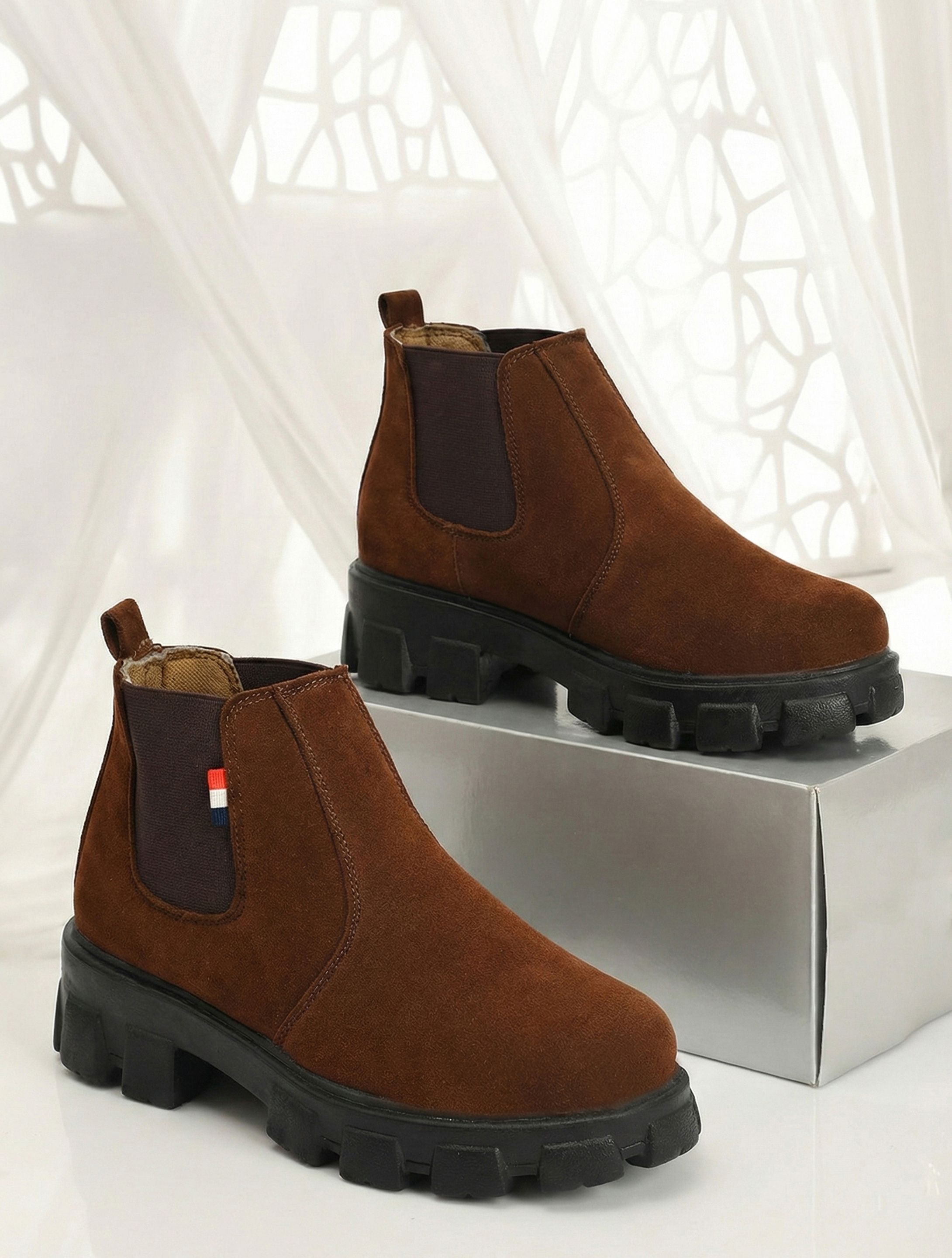 Women’s Synthetic Leather Ankle Boots – Trendy & Comfortable Boots For Women-image-15