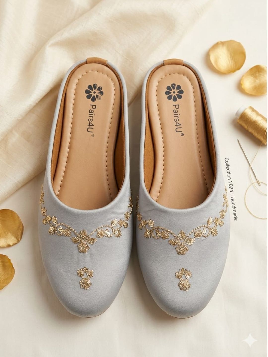 the princess creation Pairs4U Women Embellished Ethnic Mules Canvas Upper With Embroidered Pattern For Women-picture-38