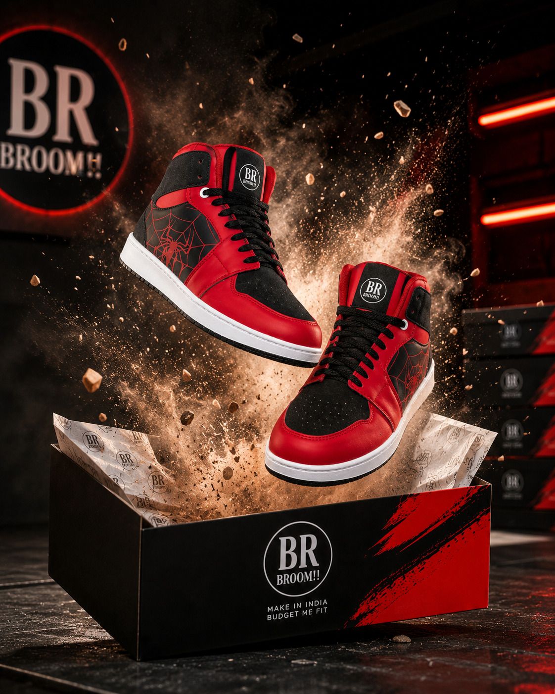 broomi Spider Theme High Tops For Men-picture-20