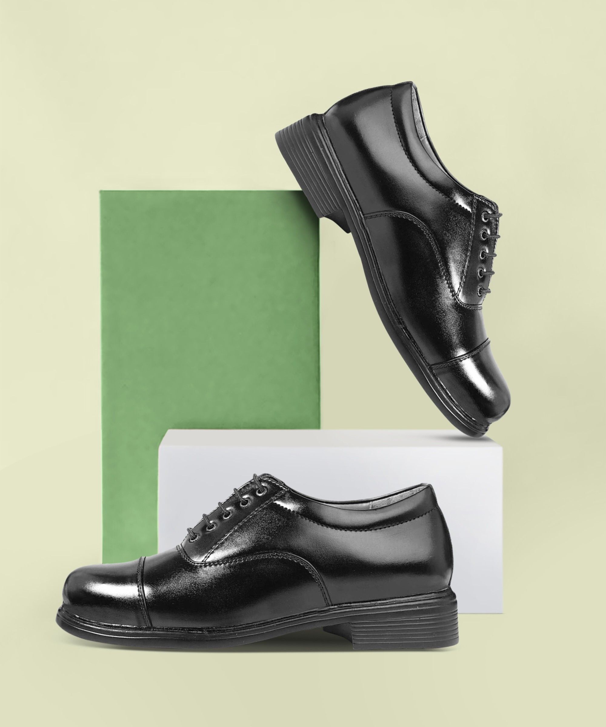 Lightweight Faux Leather and Oxford Police Shoes for Men Boots Oxford For Men-image-5