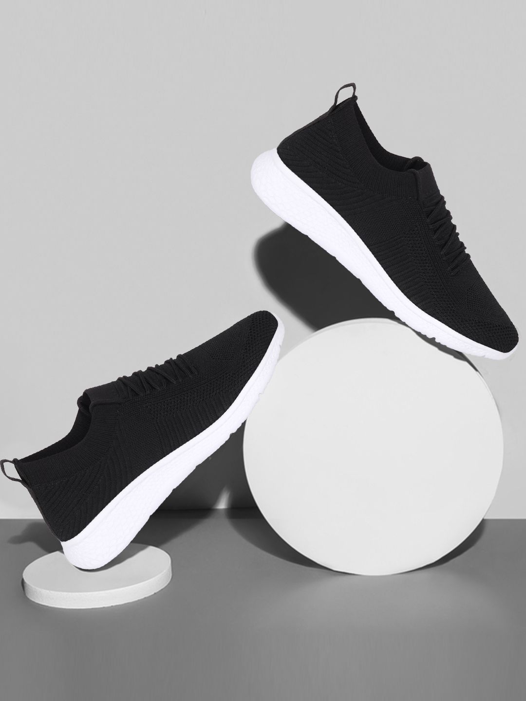 SP-22509 Black Walking Shoes For Men-image-5