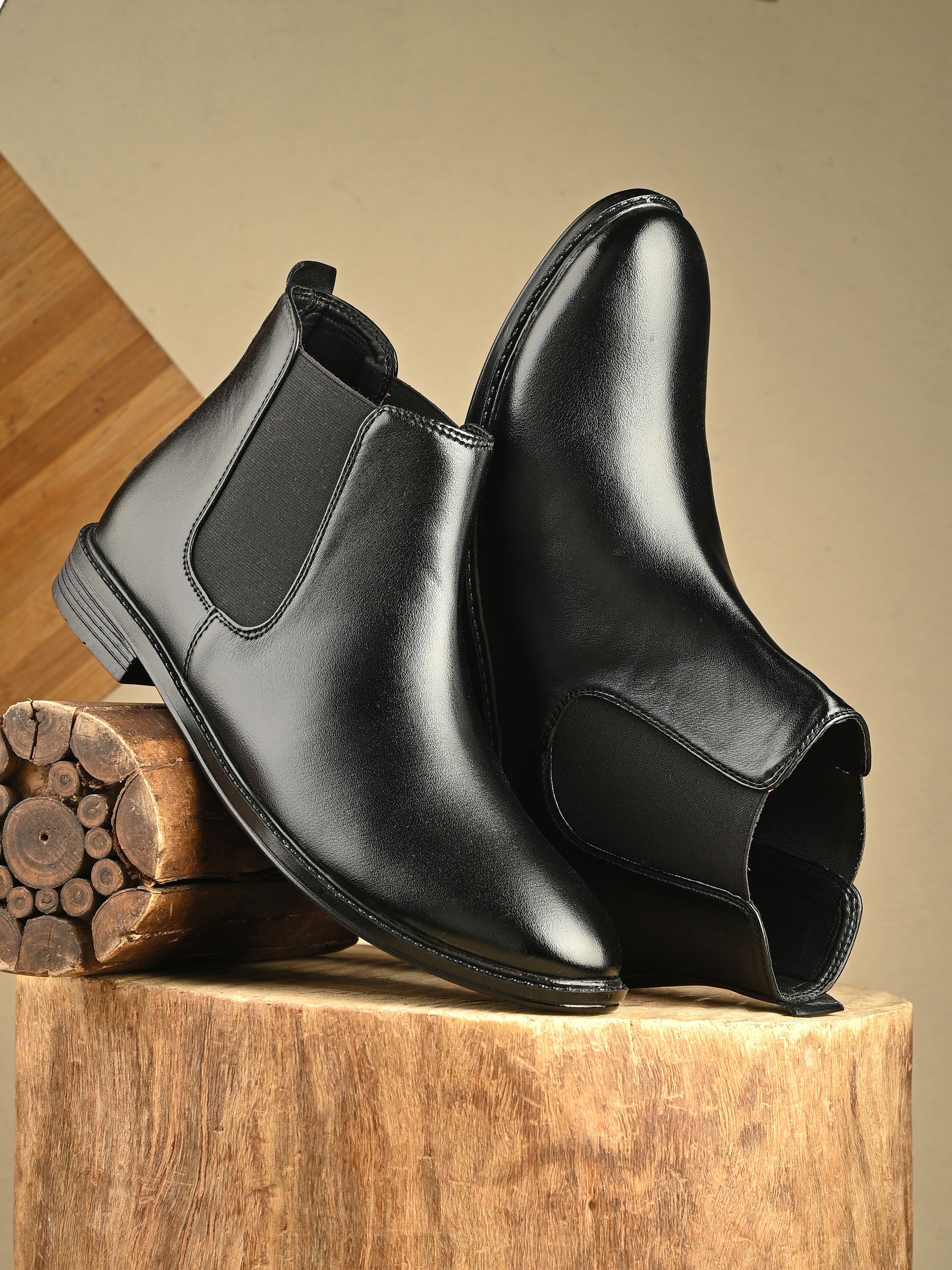 Synthetic Leather Lightweight Comfortable Trendy Walking Outdoor Slip On Chelsea Boots For Men