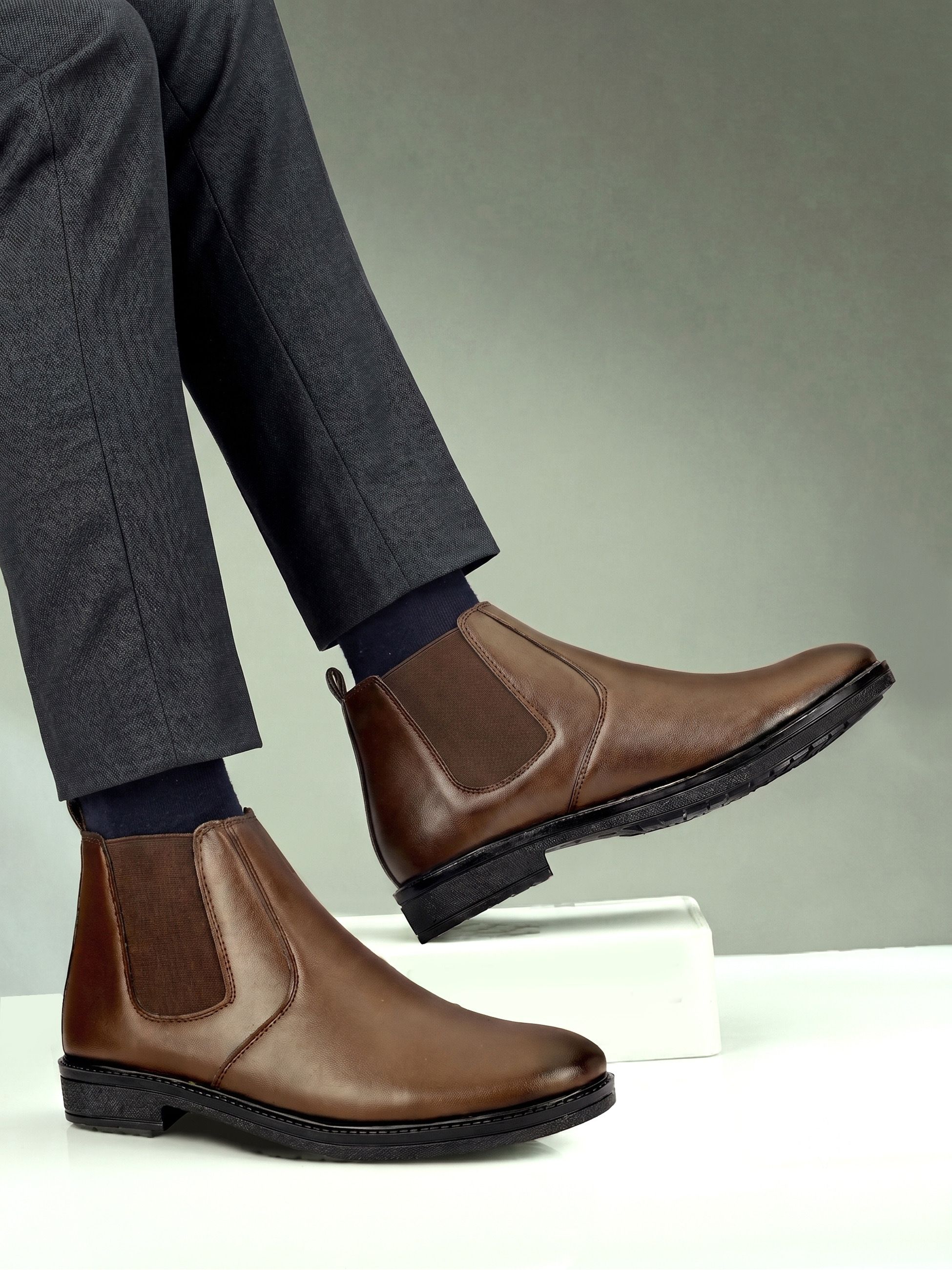 Premium Synthetic Leather Formal Slip-On Boots for Office & Party Wear Boots For Men-image-46
