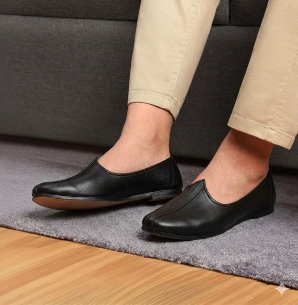 jaipur trendcraft Men's Classic black Jalsa,rajathani,jaipuri Jutis For Men Slip On For Men-picture-27