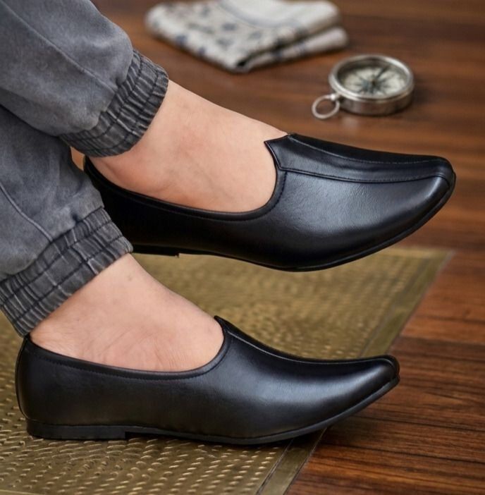 ekaaya Men's Jalsa Jutti,Jutis For Men BLACK Slip On For Men-picture-11