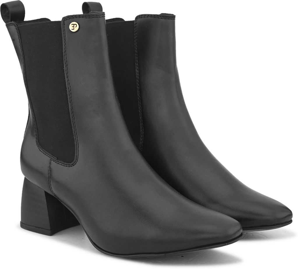 EL PASO Women Black Faux Leather Casual Chelsea Boots Boots For Women-picture-36