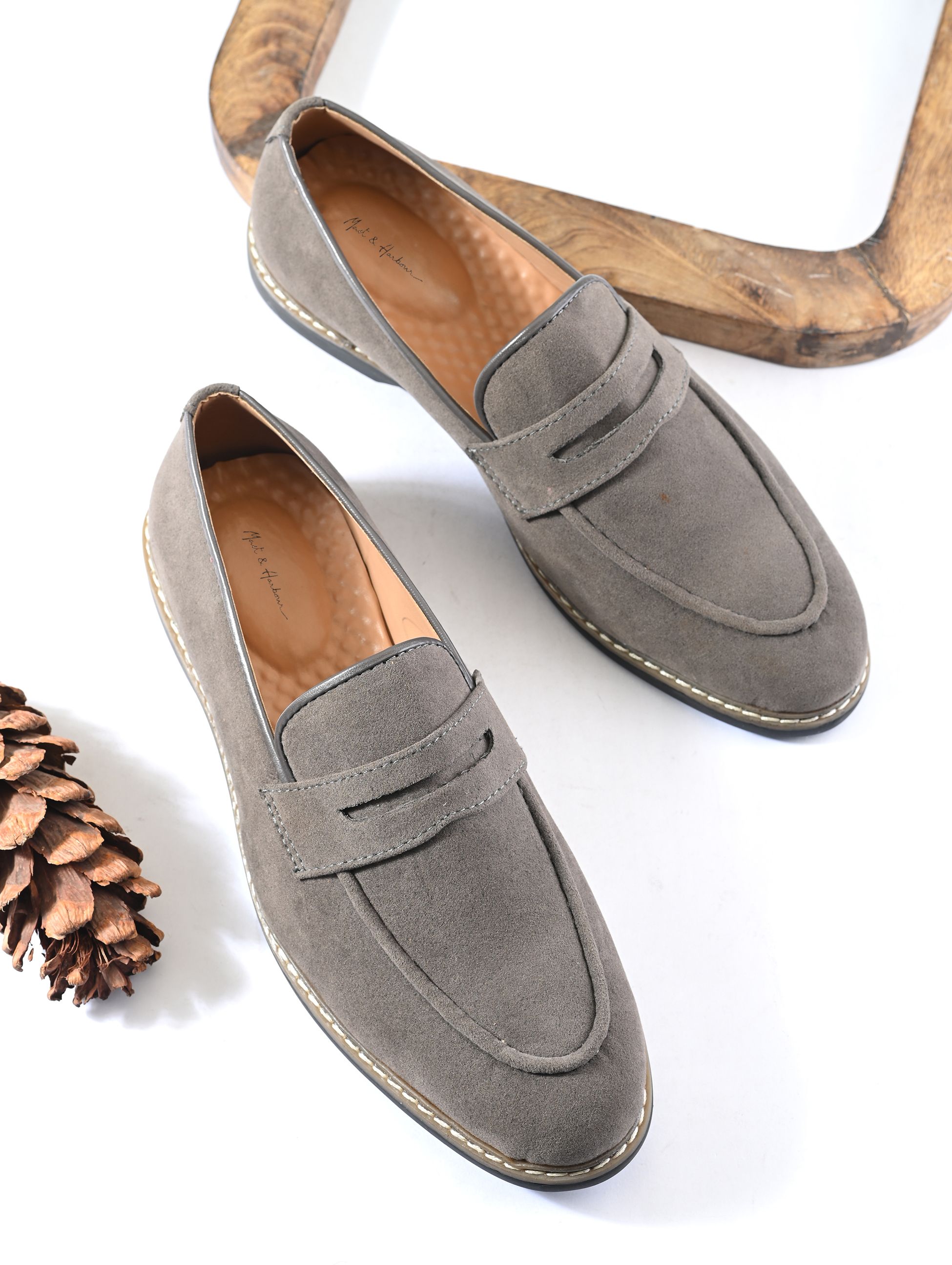 mast & harbour Grey Casual Loafers For Men Loafers For Men-picture-19