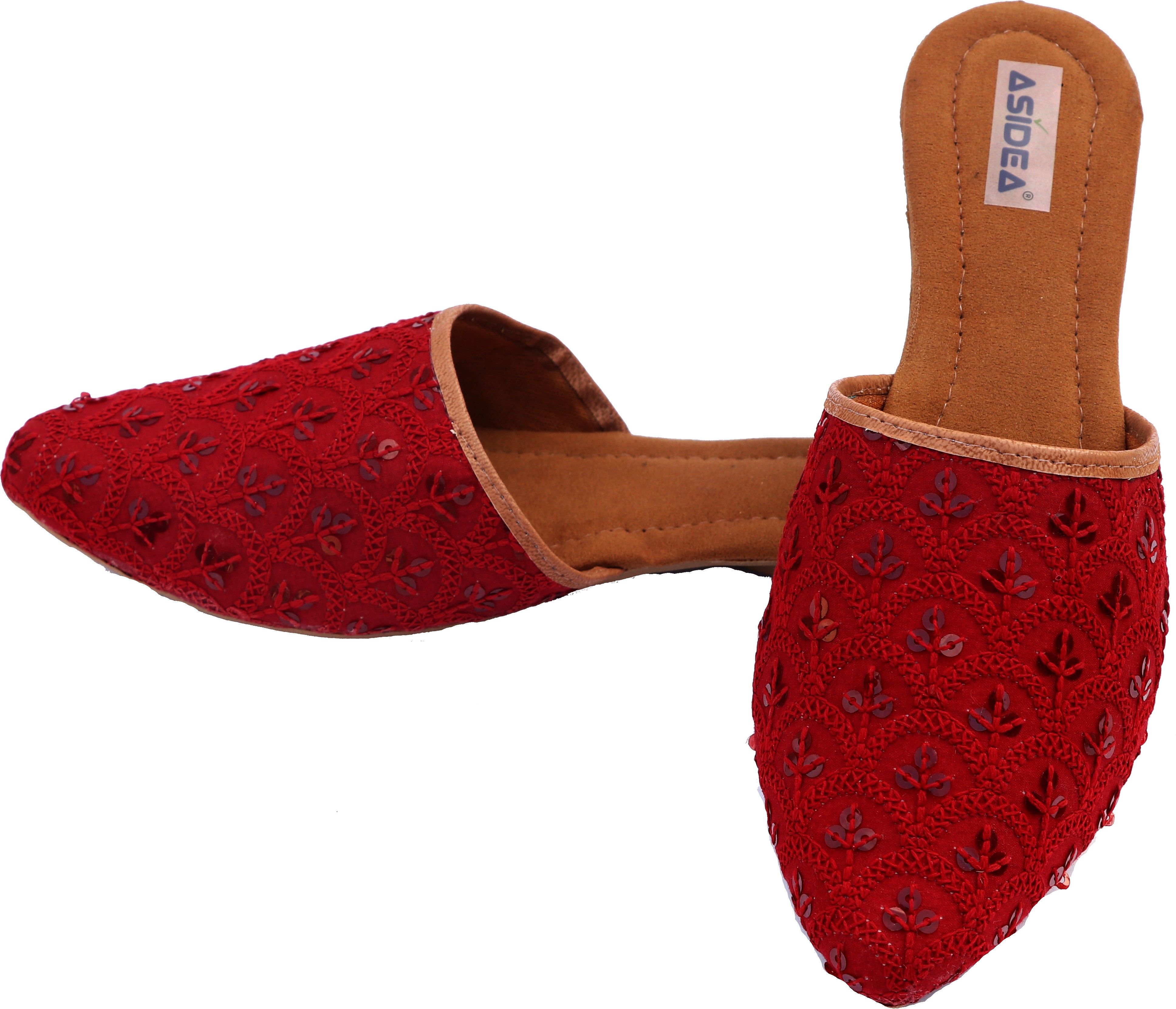 ASIDEA Women's Fashion Comfortable Slip-on Bellies Almond Toe Casual Daily Mule Sandals Ethnic Mule For Women-image-1