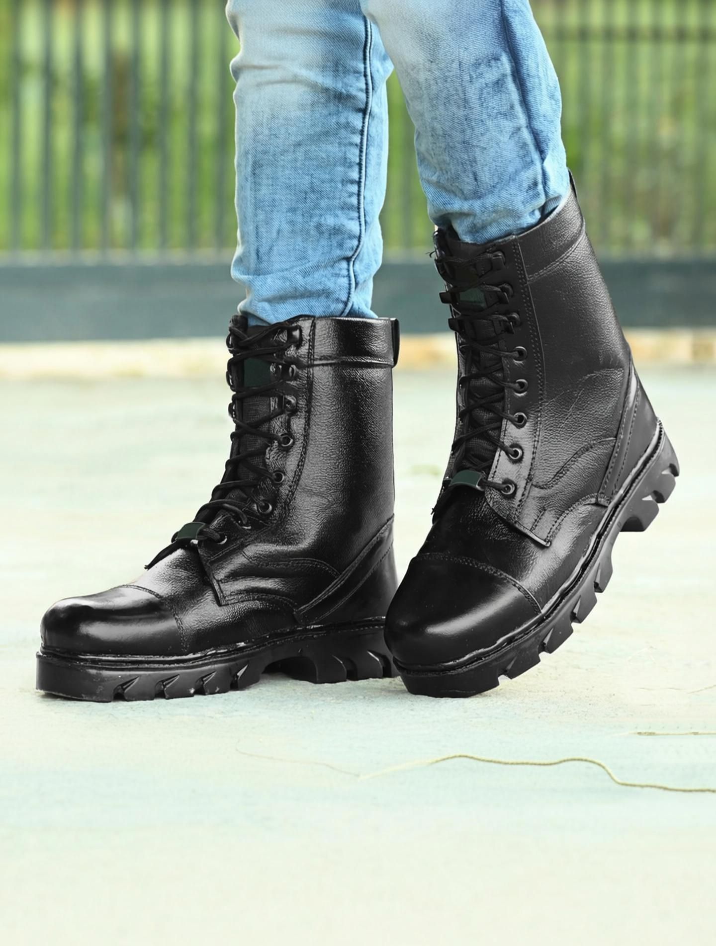 LEATHER COMBAT ARMY BOOT SHOES/ARMY SHOES/DMS SHOES FOR MEN Boots For Men-image-1