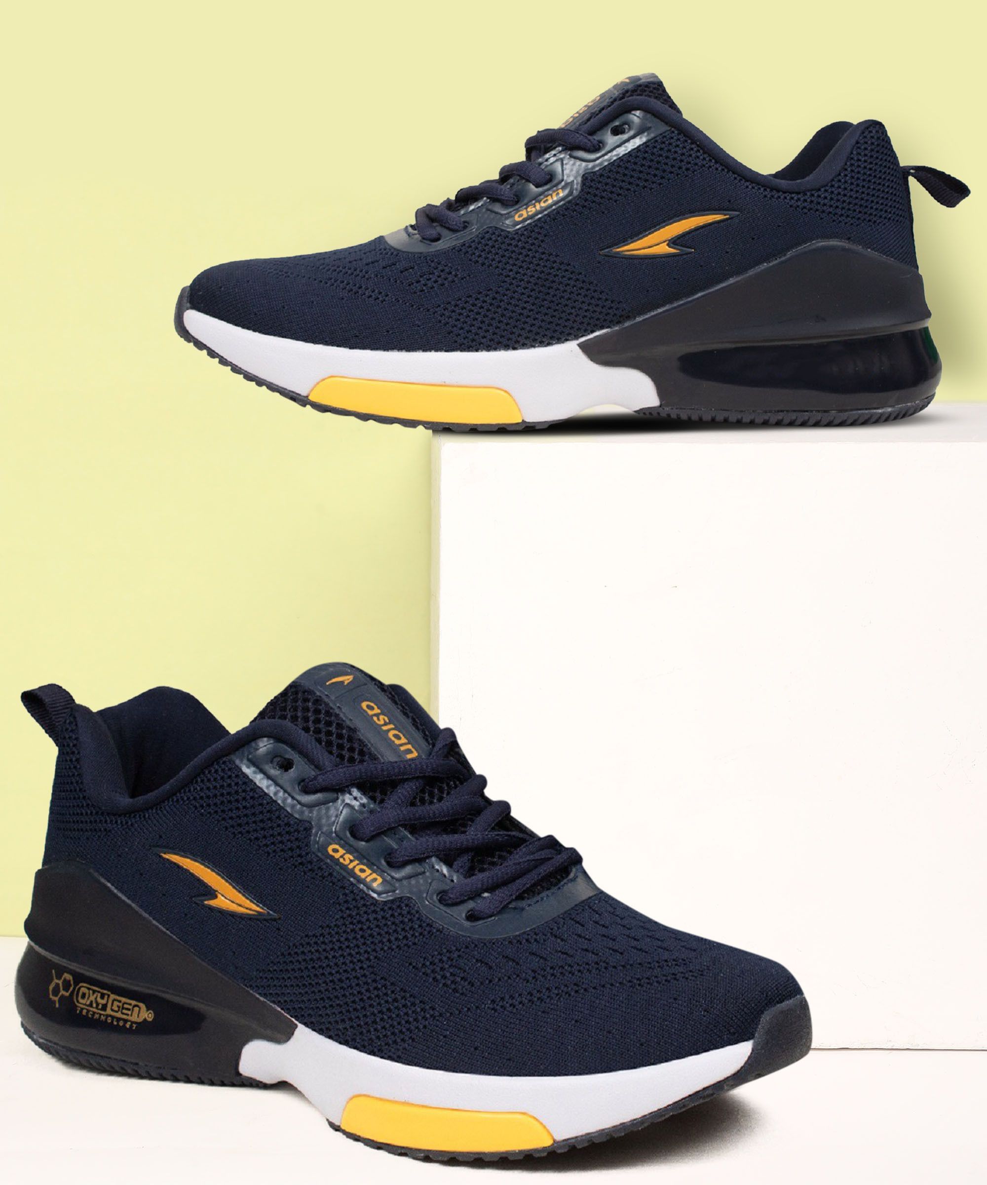 Oxygen-01 navy Running shoes dual capsule technology for boys | sports shoes for men | Latest Stylish Casual sneakers for men | Lace up lightweight shoes for running, walking, gym, trekking, hiking & party Running Shoes For Men-image-6