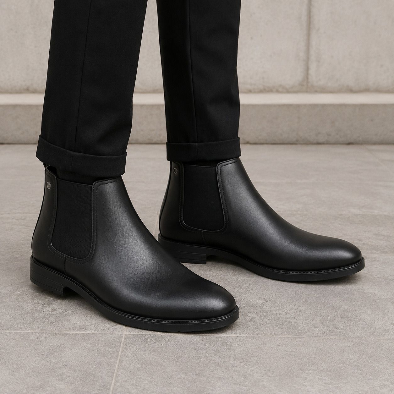Men's Chelsea Boots Premium Synthetic Leather Ankle Slip-On Casual Formal Boots Casuals For Men-image-30