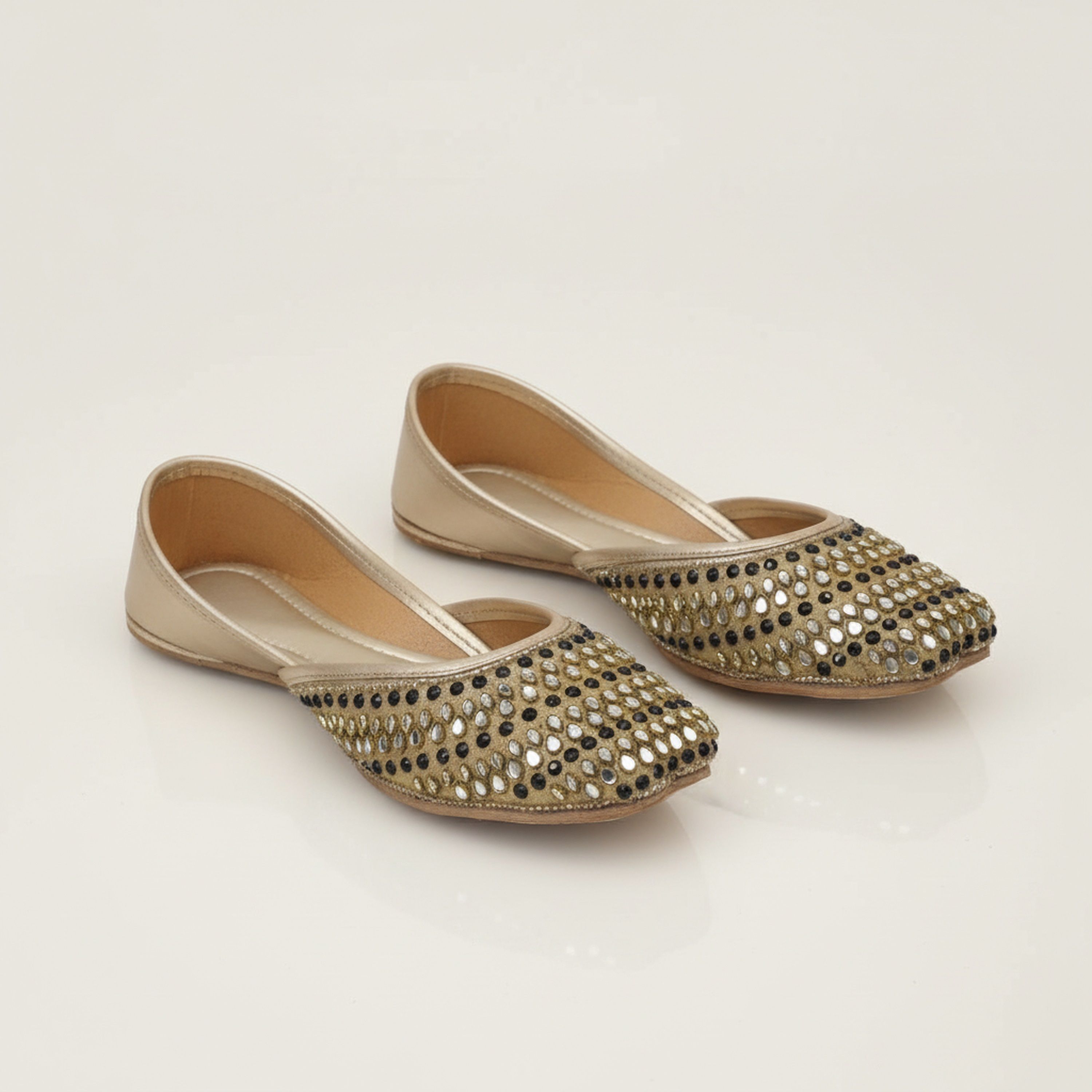 Floral Mirror-Work Ethnic Jutti for Festive Wear Mojaris For Women-image-42