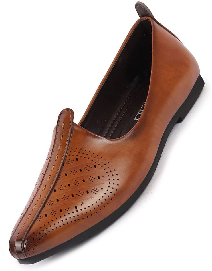 fausto Laser Cut Design Ethnic Slip On Wedding Juttis and Mojaris For Men-picture-44