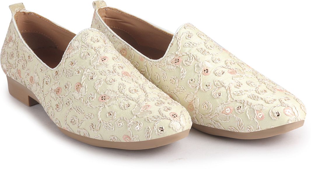 fausto Leaf Design Embroidery Party Slip On Loafers|Ethnic Indo-Western Outfit Jutis Mojaris For Men-picture-12