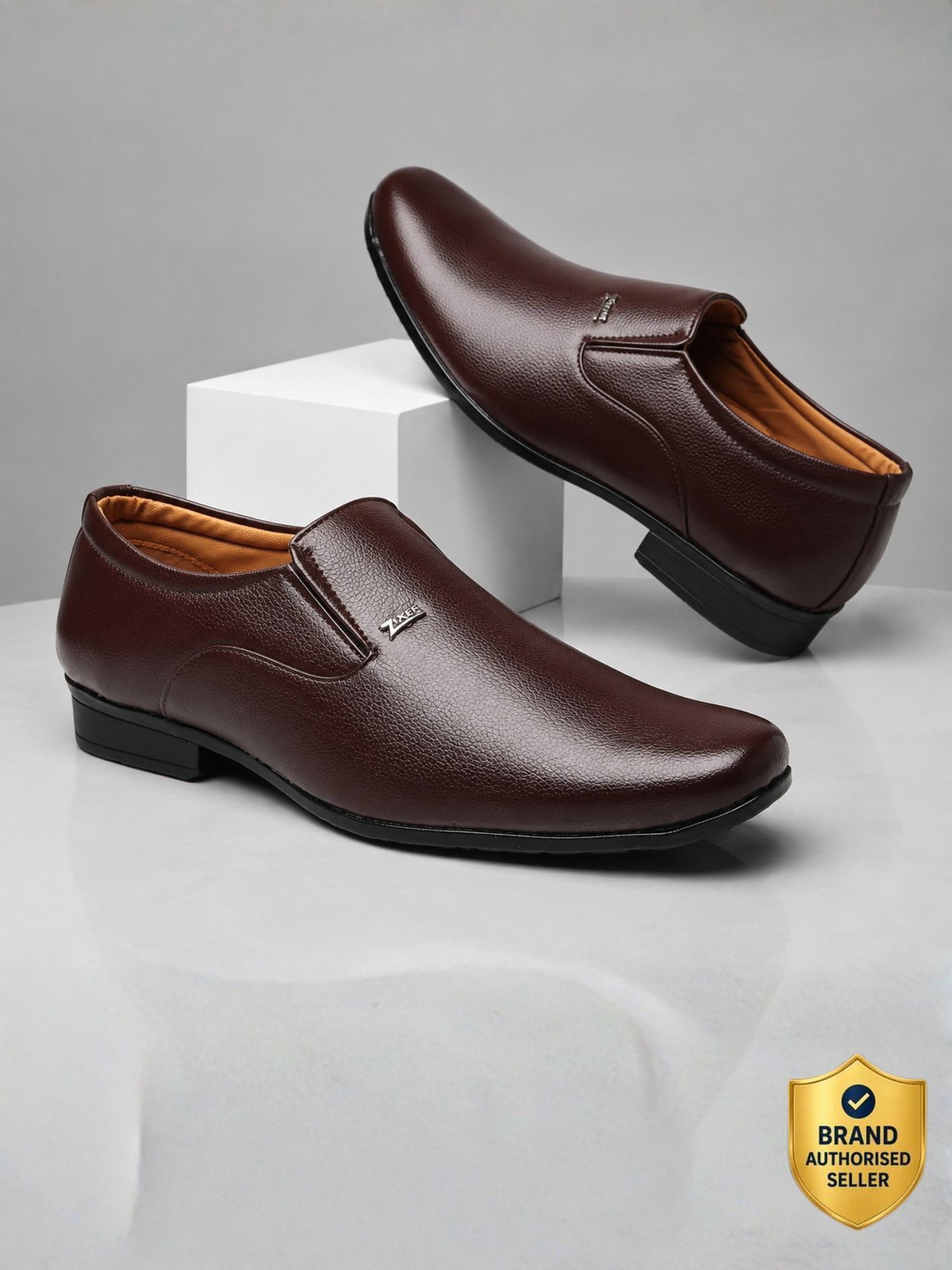 Mens Glossy Office Party Wedding Classic Brown Formal Shoes For Men Stylish Boy Slip On For Men-image-44
