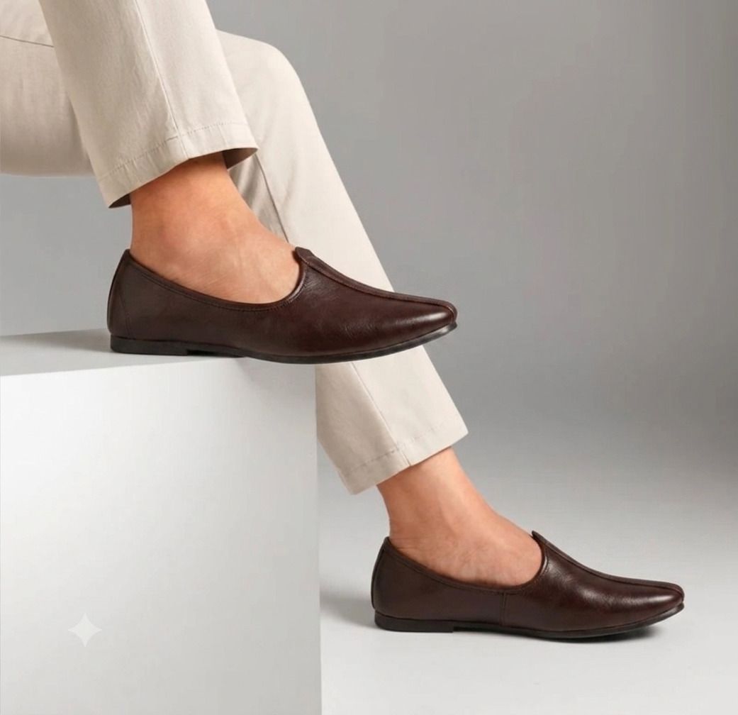 jaipur divinecraft Men's dark brown traditional mojaris,comfortable ethnic footwear For Men Slip On For Men-picture-30