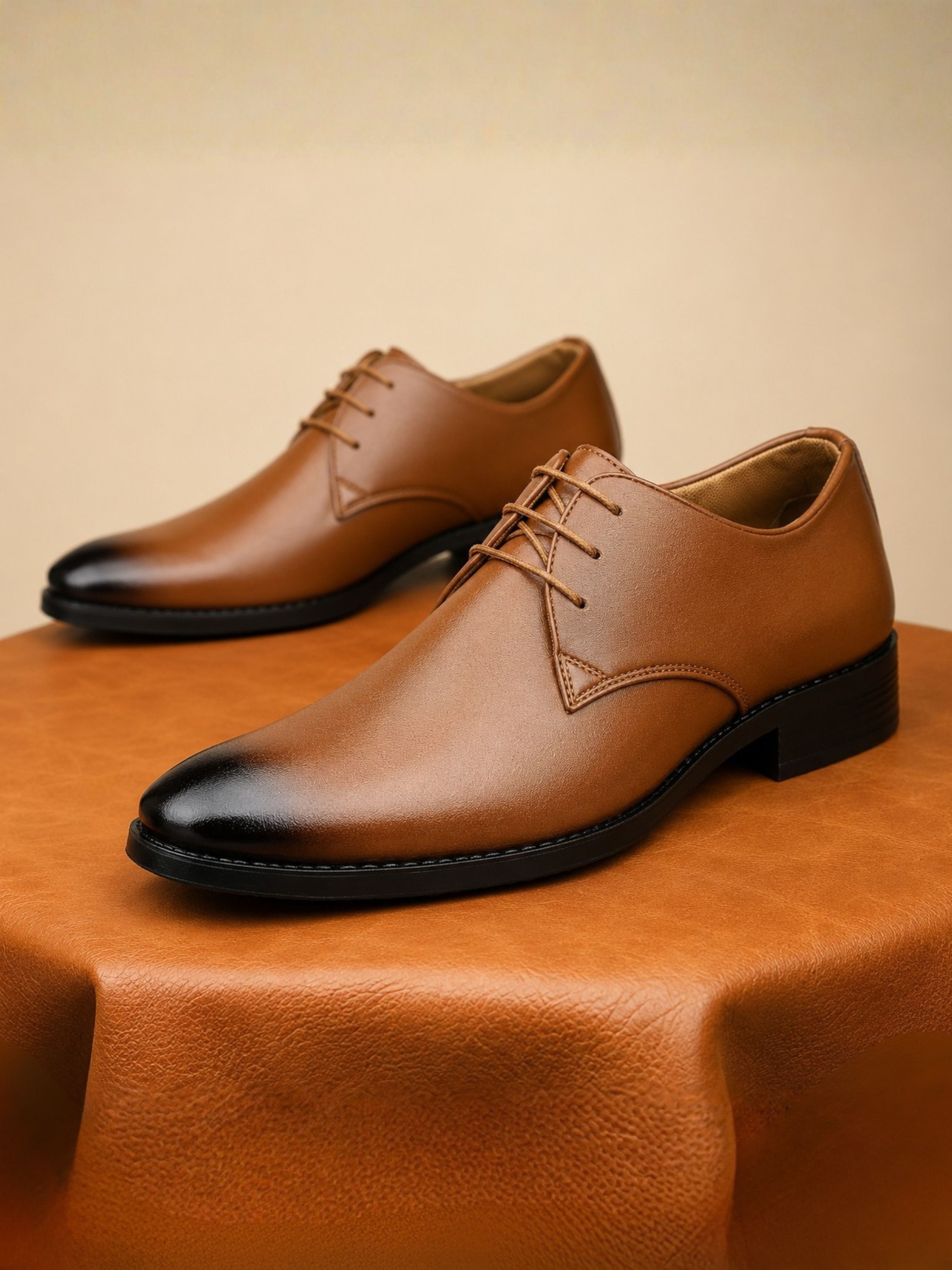 zixer Mens Glossy Office Party Wedding Lace-Up Tan Formal Shoe For Men Stylish Boys Lace Up For Men-picture-47