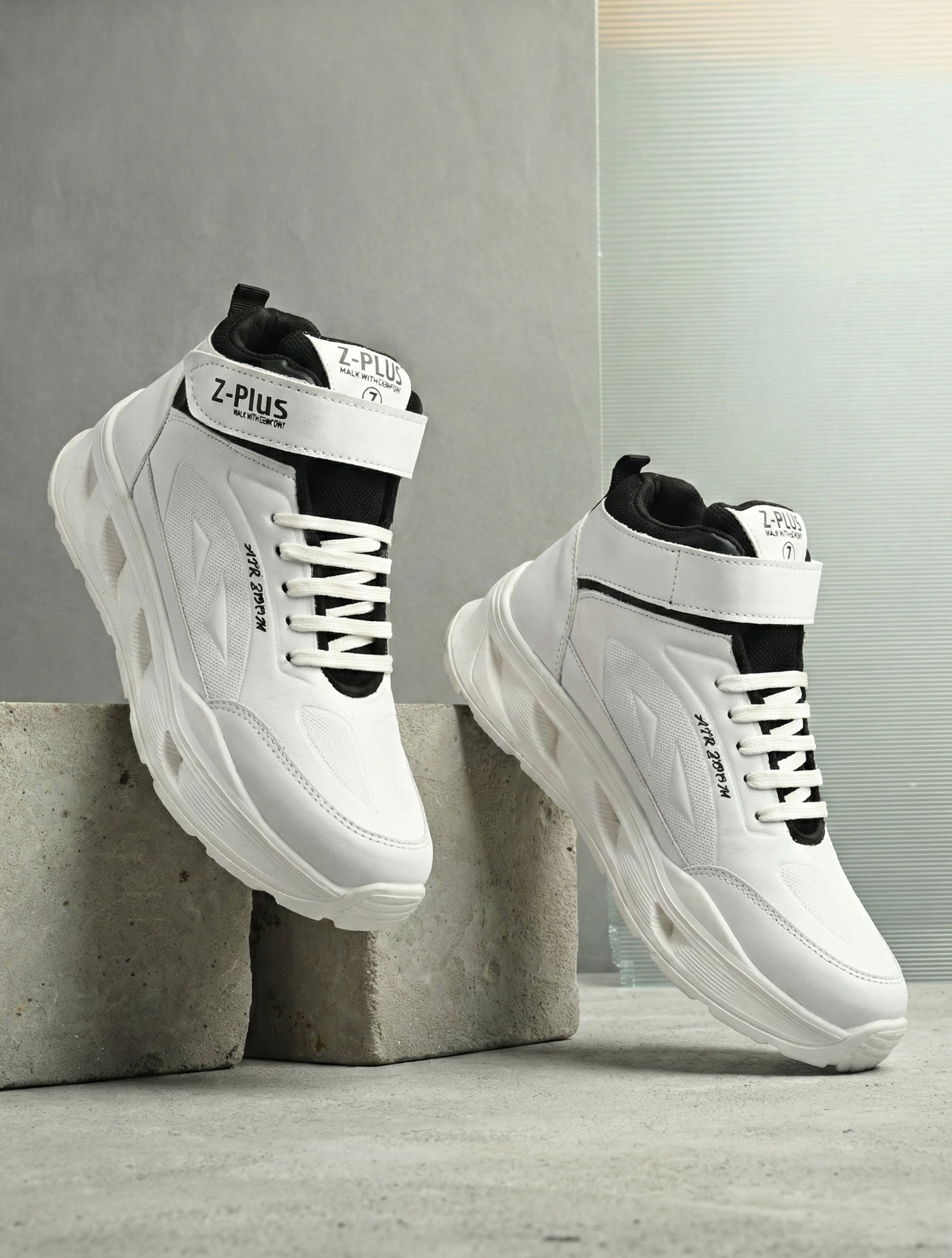 Men's Trending Latest High Top Sneaker Lace Up Boot Shoes Sneakers For Men-image-45