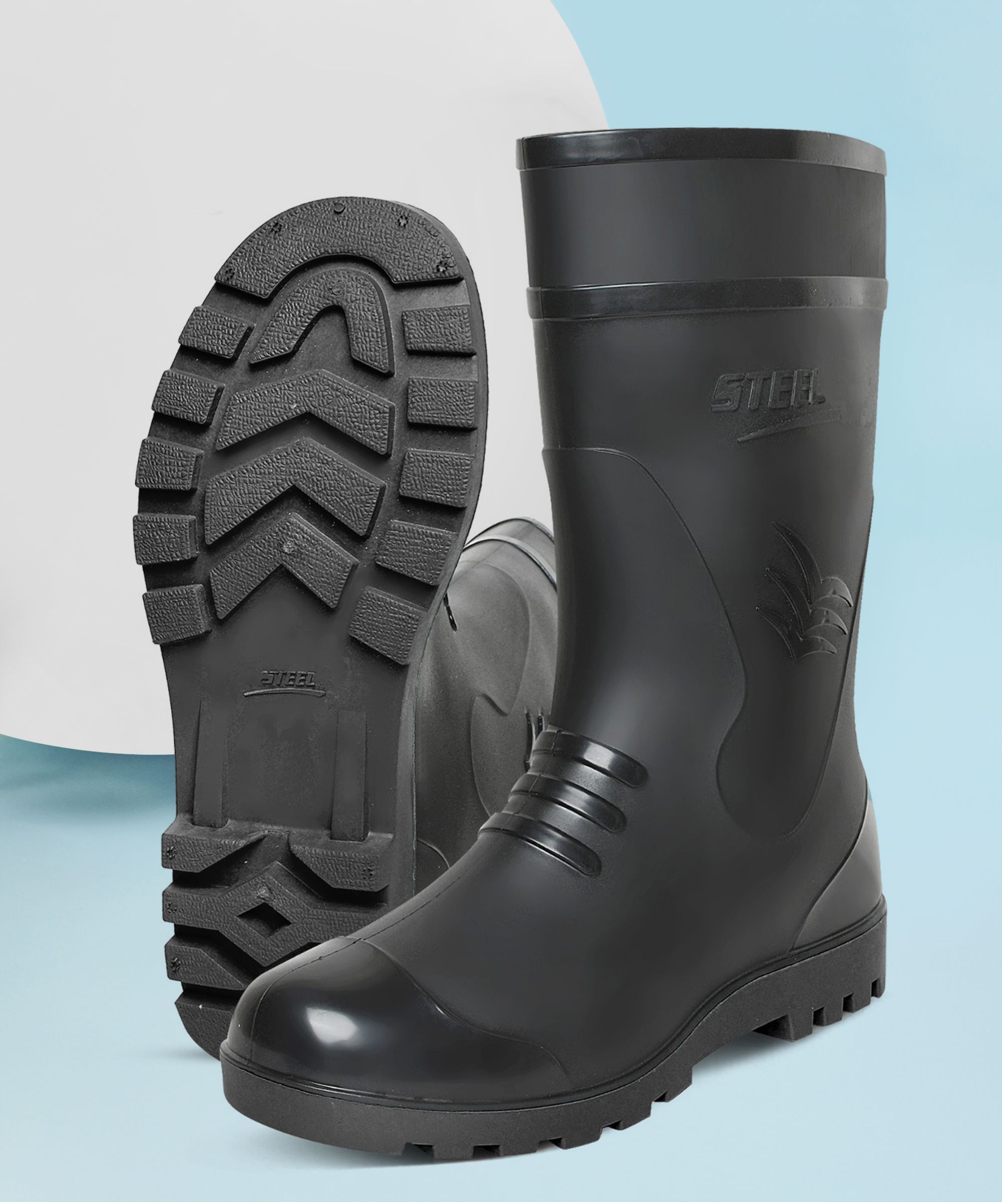 Gumboot For Men Flexible PVC, 12-inch Labour/Worker Purpose for Men, Boots For Men