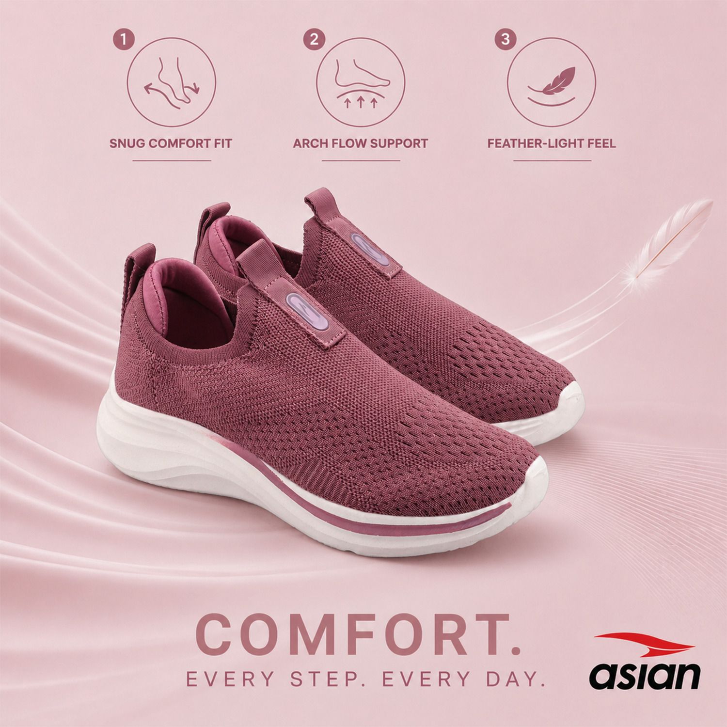 asian Style Walk-51 Women’s Walking Shoes with Memory Foam Comfort & Lightweight Sole Slip On Sneakers For Women-picture-33