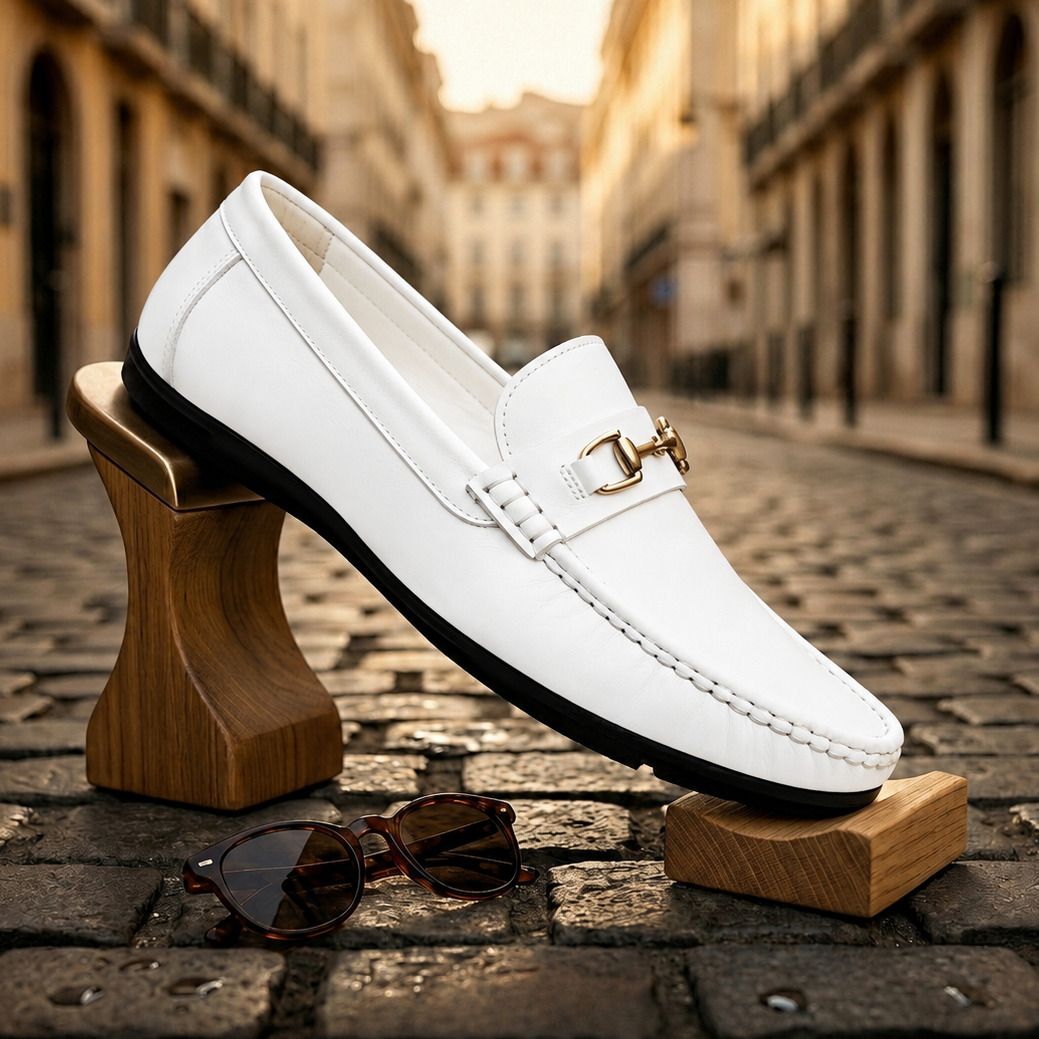 Men's White Casual Loafers - Lightweight, Slip-On Stylish Shoes Loafers For Men-image-41