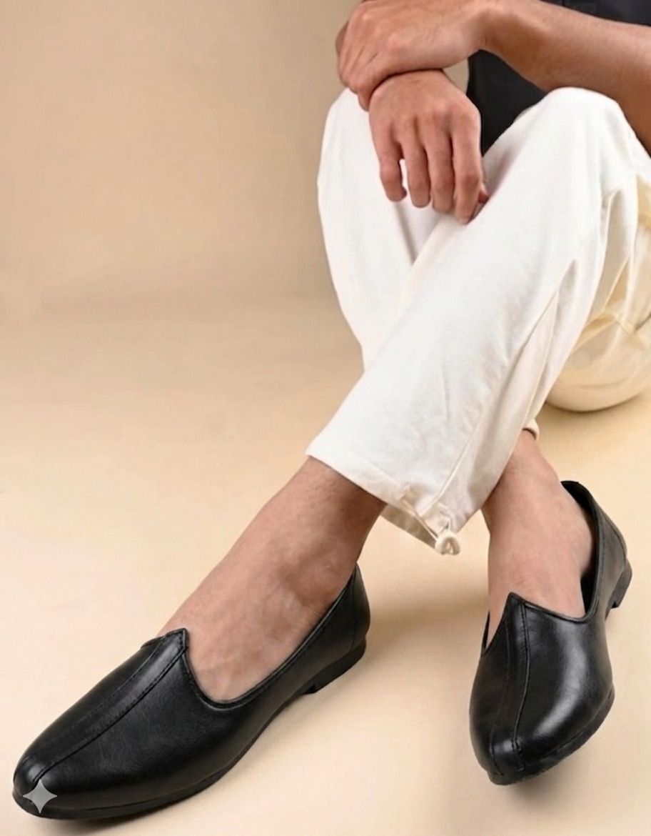 jaipur trendcraft Men's Classic black Jalsa,rajathani,jaipuri Jutis For Men Slip On For Men-picture-25