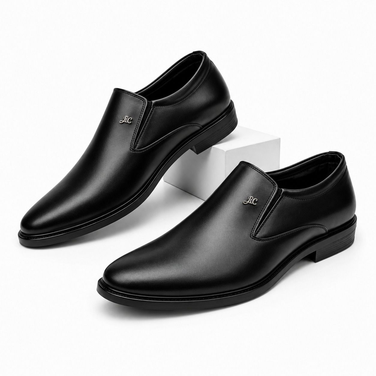 uz trade Men's Premium Black Slip-On Formal Shoes | Office Wear | Party Wear Mocassin For Men-picture-10