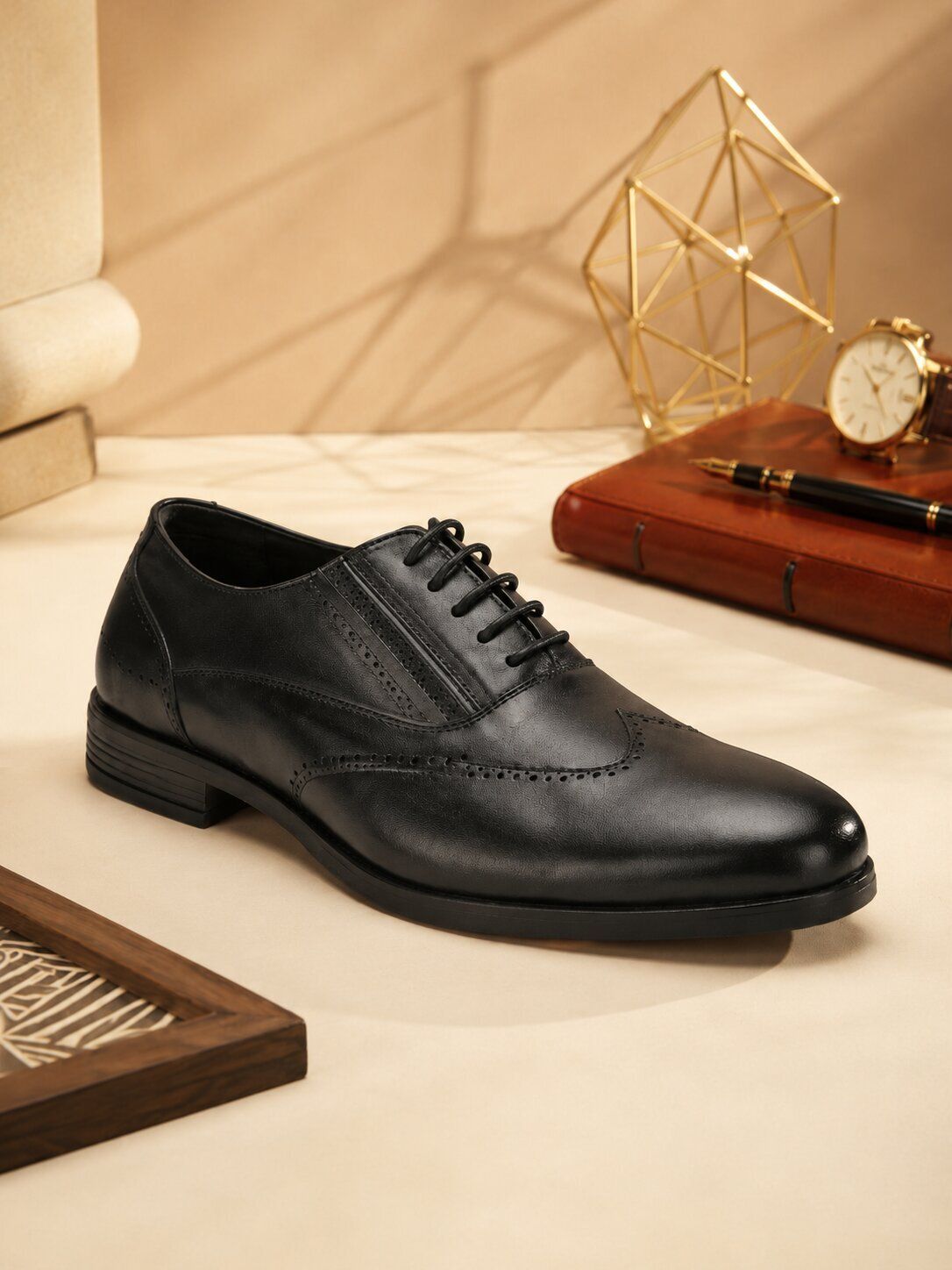 house of pataudi Lightweight Leather formal brogues|Soft Cushion Comfort|Easy Lace-up Brogues For Men-picture-45