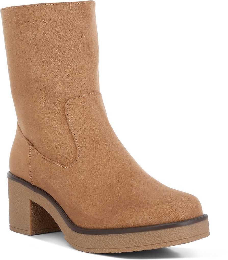 Heel Micro Suede Boots For Women-image-10