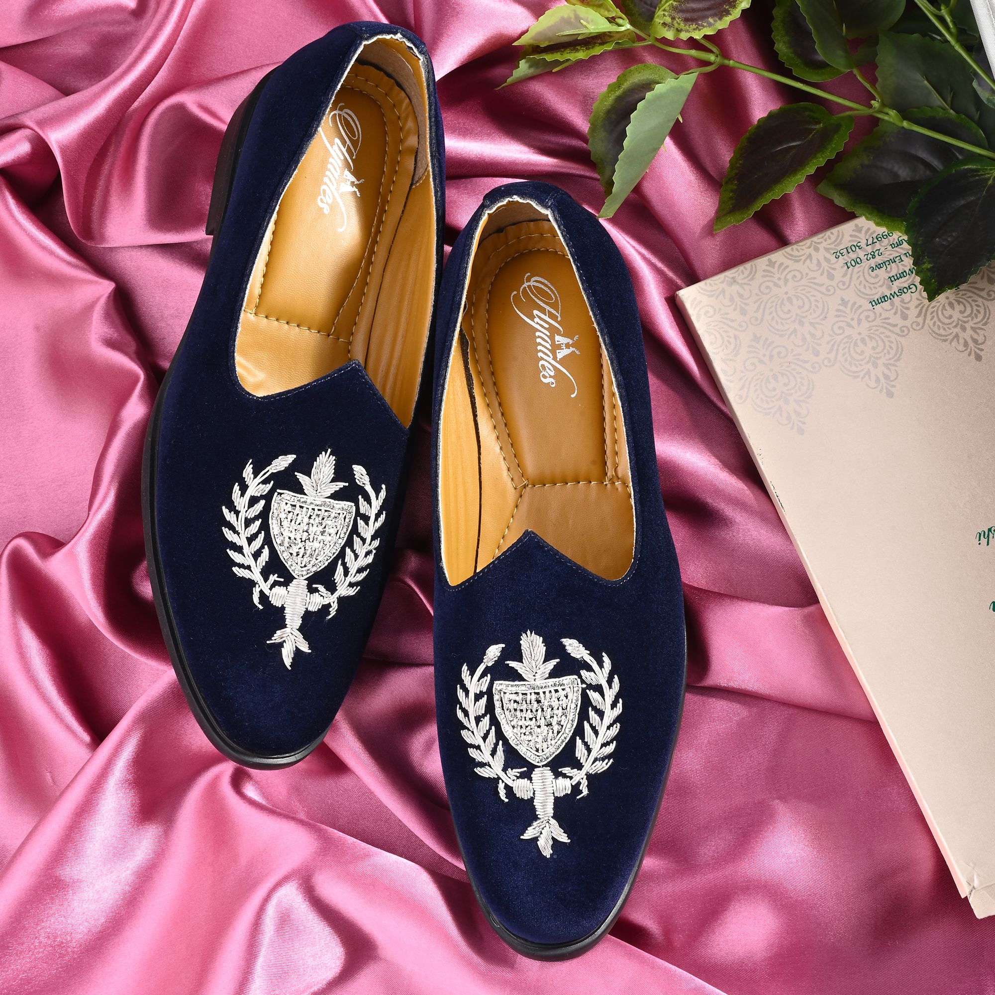loocate Men's Velvet Ethnic Loafers|Wedding & Party Wear Slip-On Shoes Loafers For Men-picture-33
