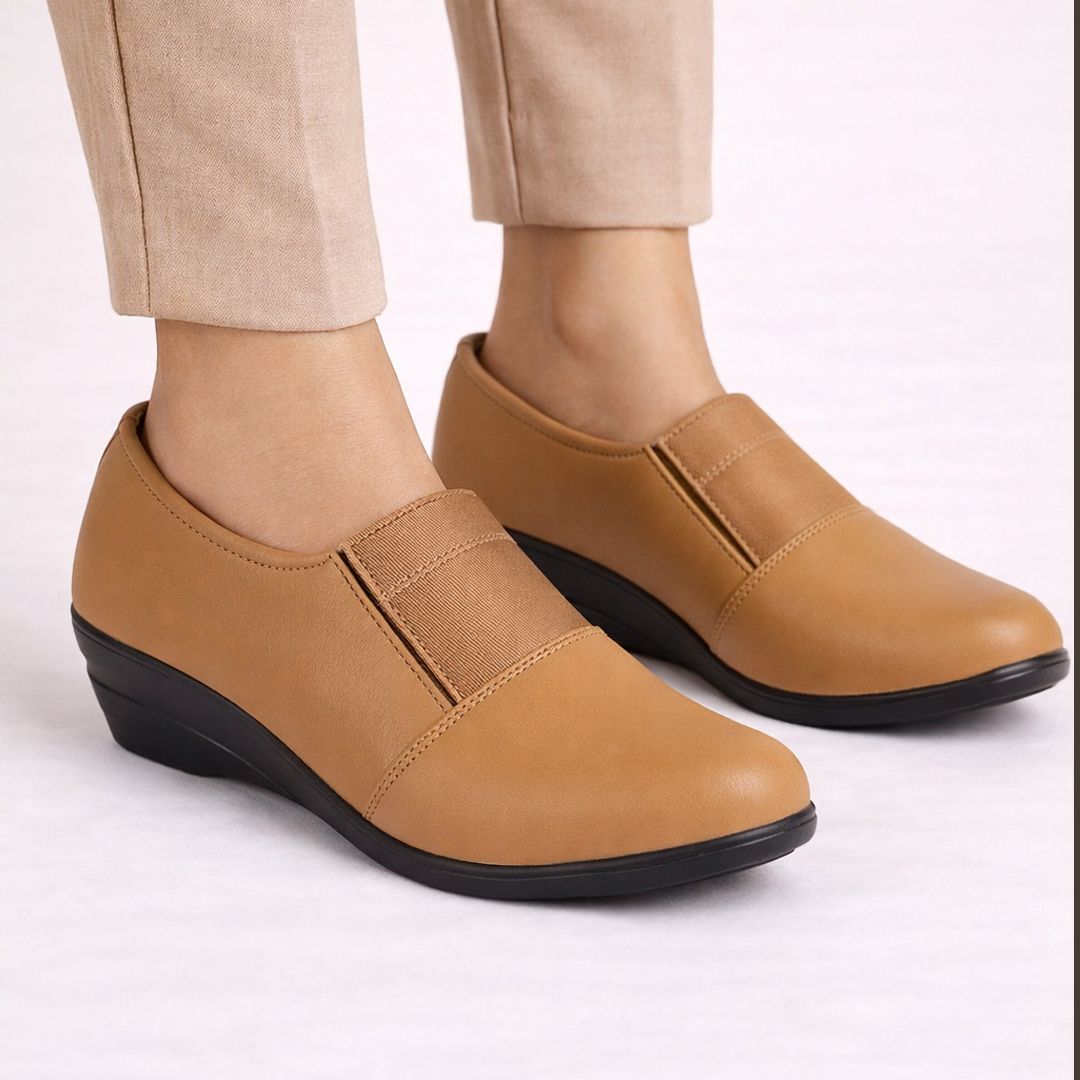Classic Formal Pull On Shoes|Office Meeting Events Platform Heel Shoe Slip On For Women-image-49